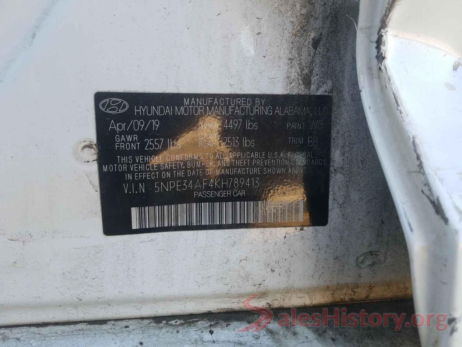 5NPE34AF4KH789413 2019 HYUNDAI SONATA