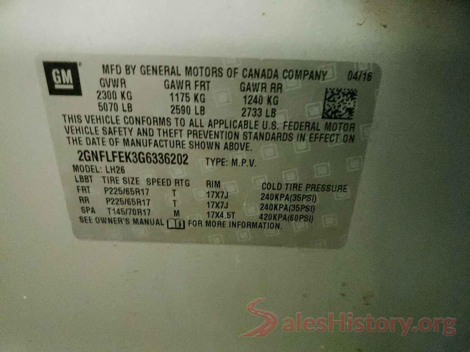 2GNFLFEK3G6336202 2016 CHEVROLET EQUINOX