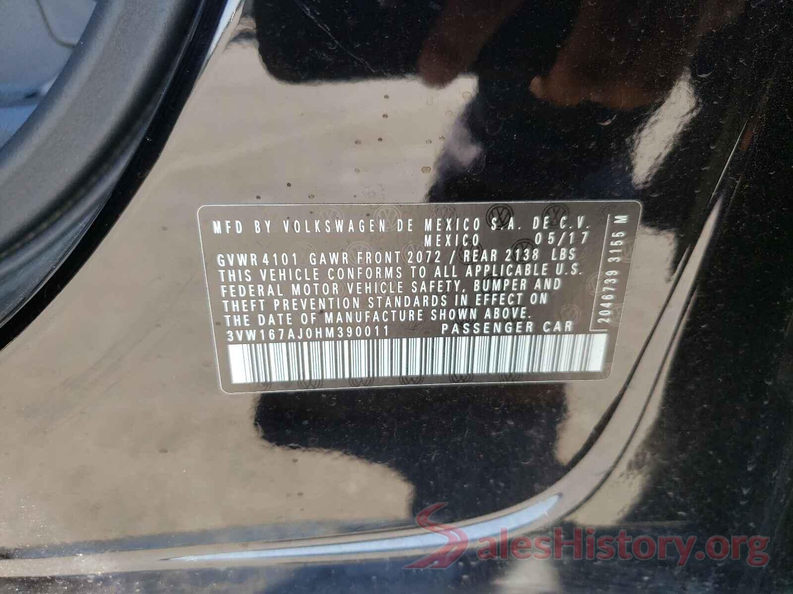 3VW167AJ0HM390011 2017 VOLKSWAGEN JETTA