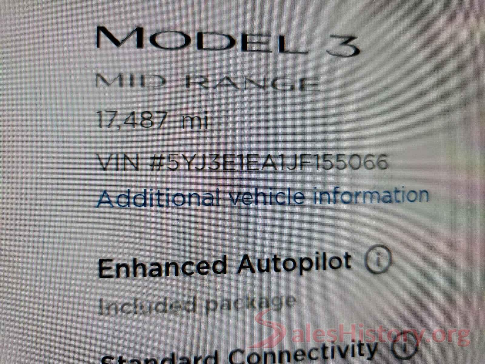 5YJ3E1EA1JF155066 2018 TESLA MODEL 3