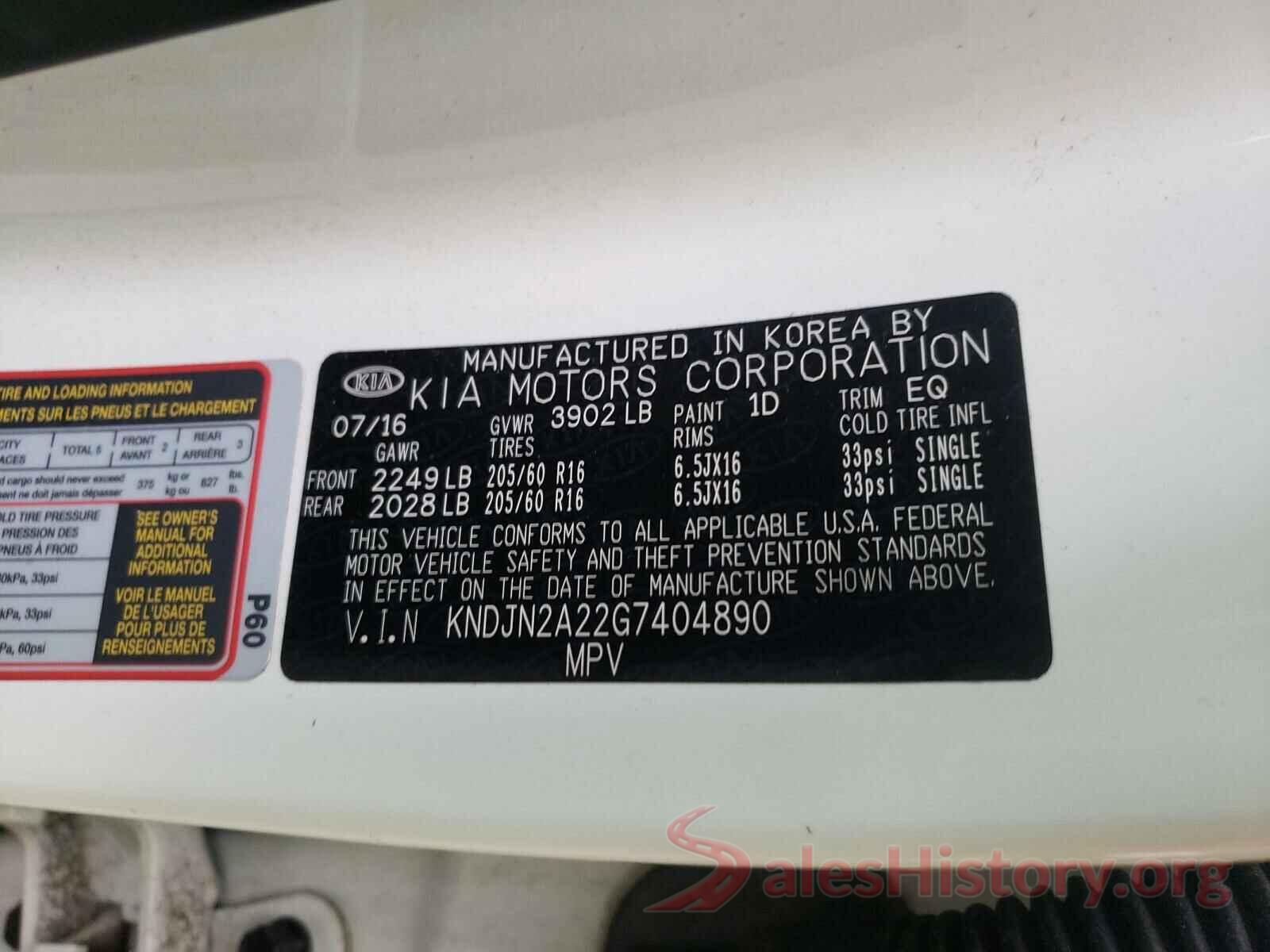 KNDJN2A22G7404890 2016 KIA SOUL