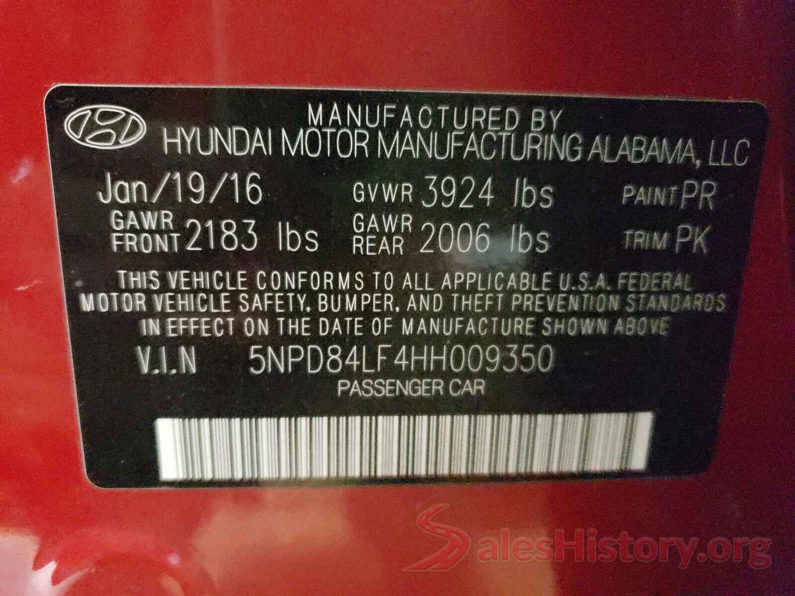 5NPD84LF4HH009350 2017 HYUNDAI ELANTRA