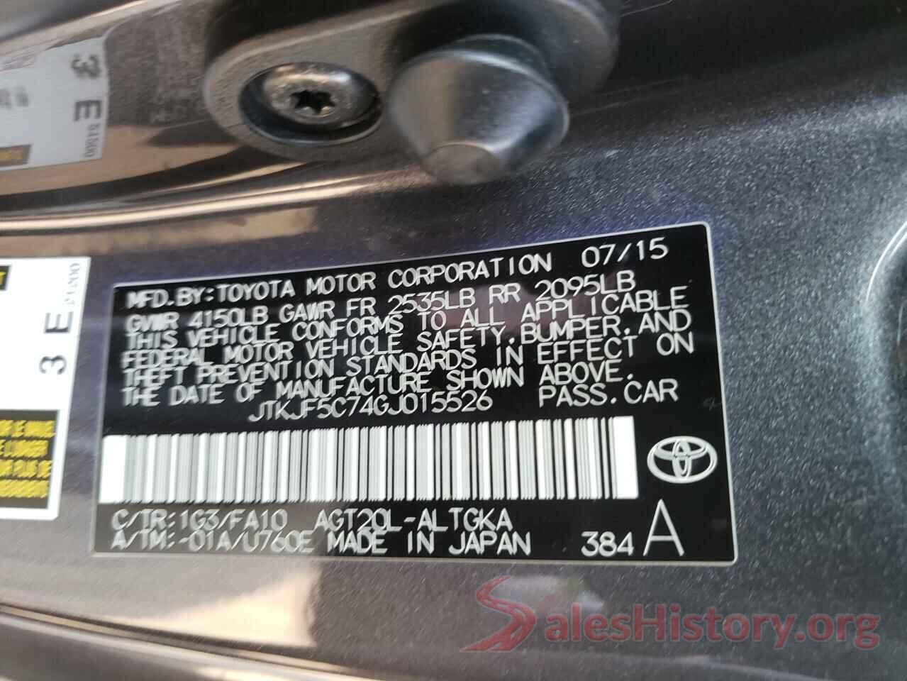 JTKJF5C74GJ015526 2016 TOYOTA SCION