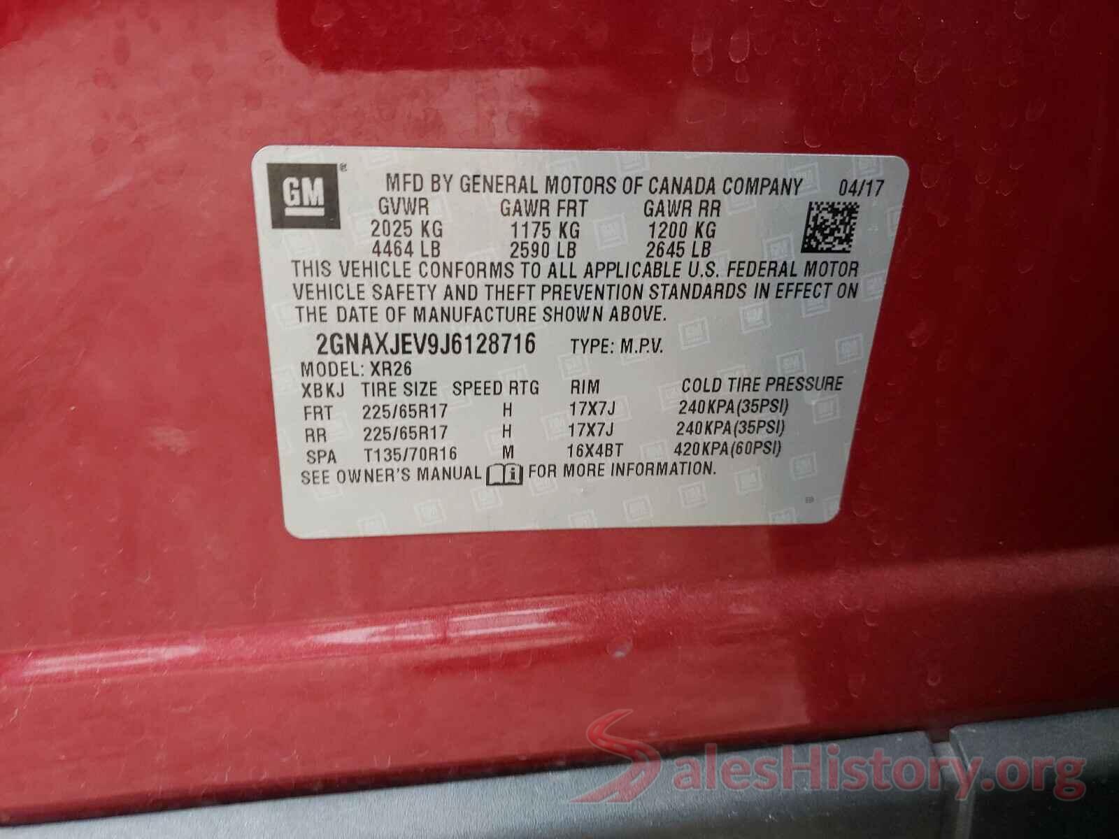 2GNAXJEV9J6128716 2018 CHEVROLET EQUINOX