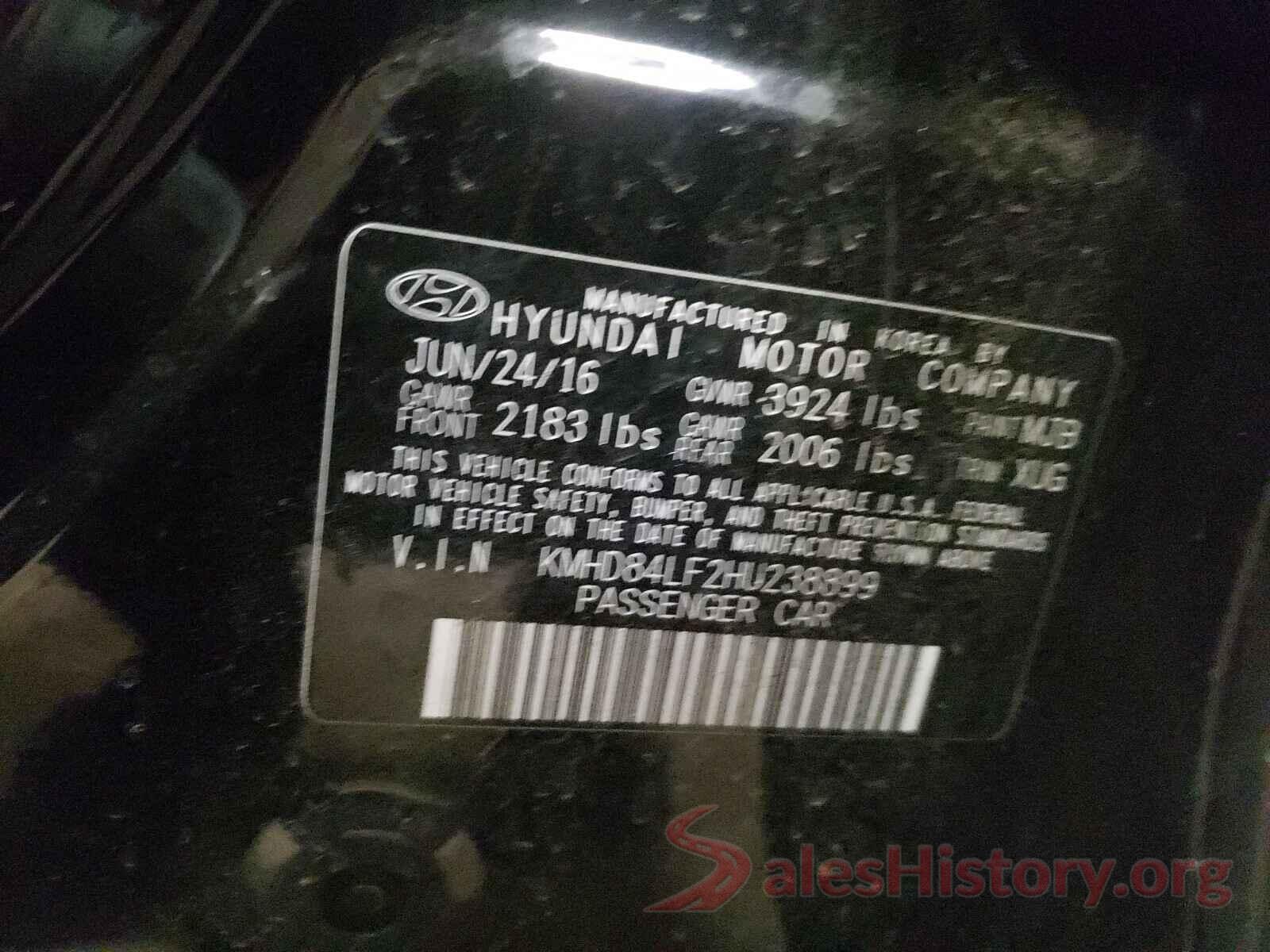 KMHD84LF2HU238899 2017 HYUNDAI ELANTRA