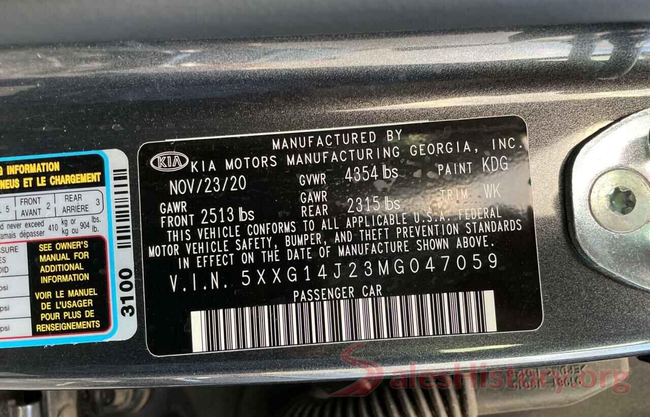 5XXG14J23MG047059 2021 KIA K5