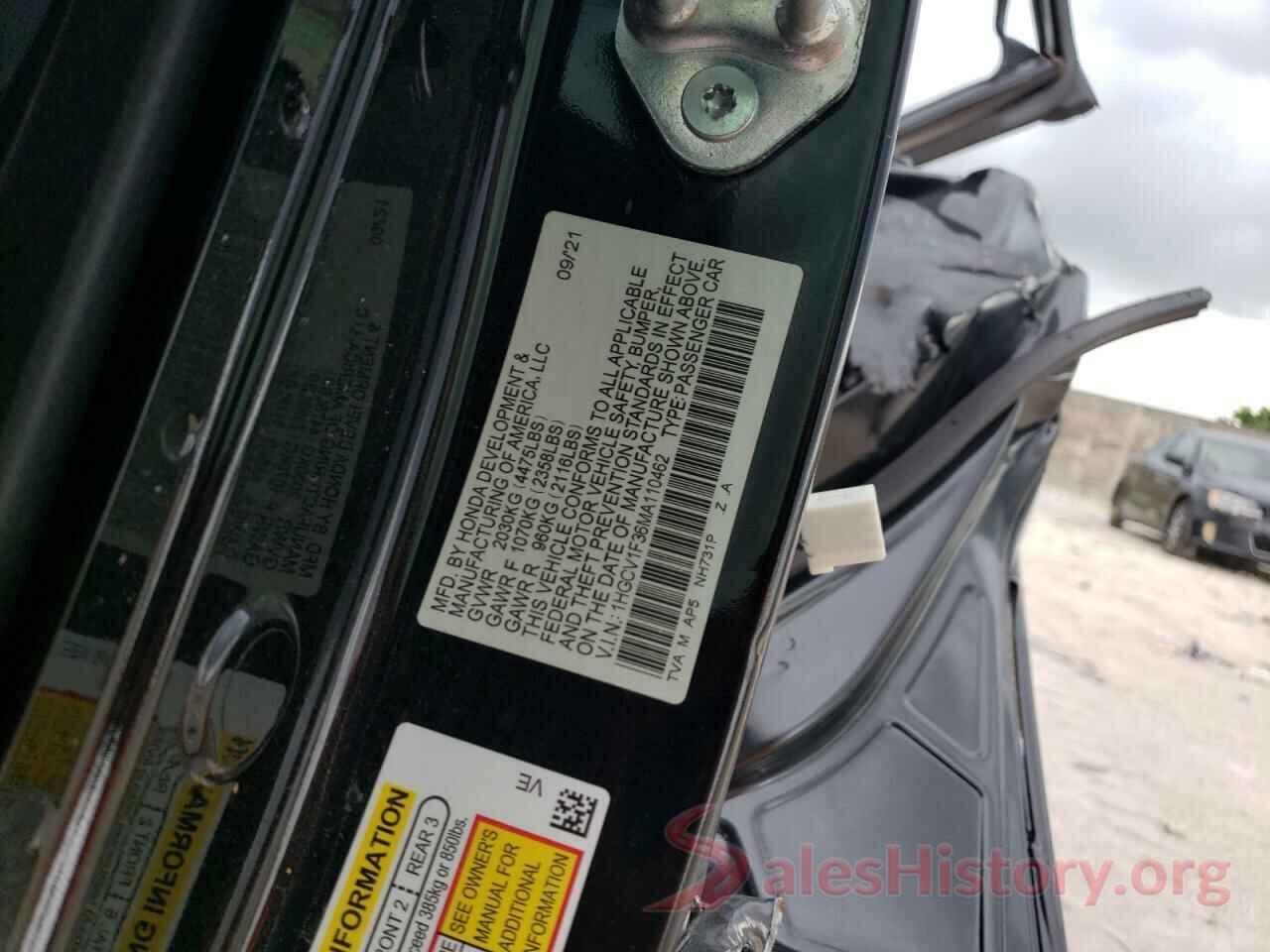 1HGCV1F36MA110462 2021 HONDA ACCORD