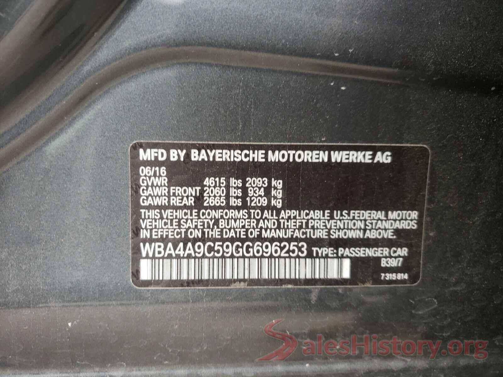 WBA4A9C59GG696253 2016 BMW 4 SERIES