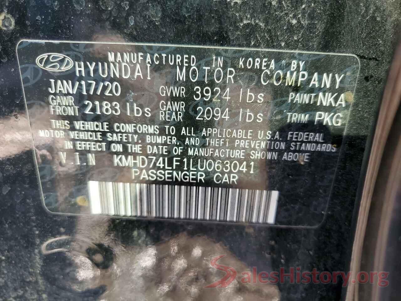 KMHD74LF1LU063041 2020 HYUNDAI ELANTRA