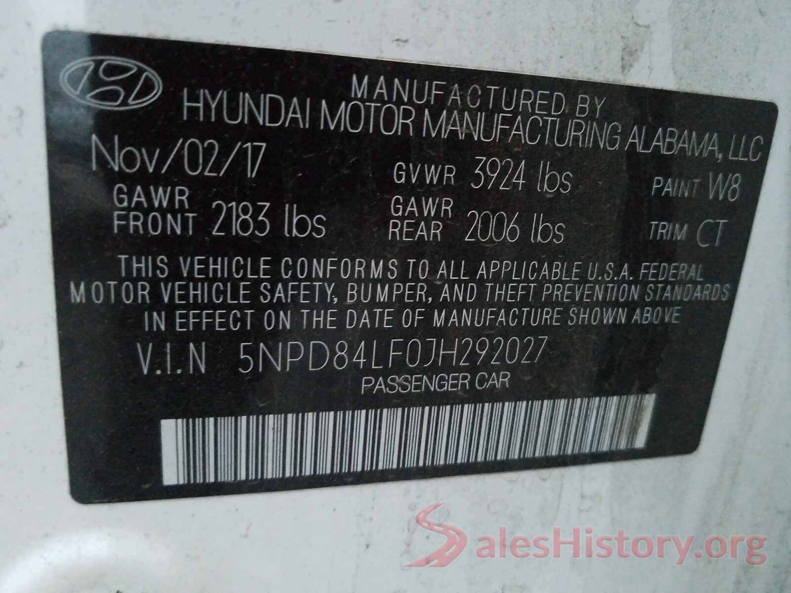 5NPD84LF0JH292027 2018 HYUNDAI ELANTRA