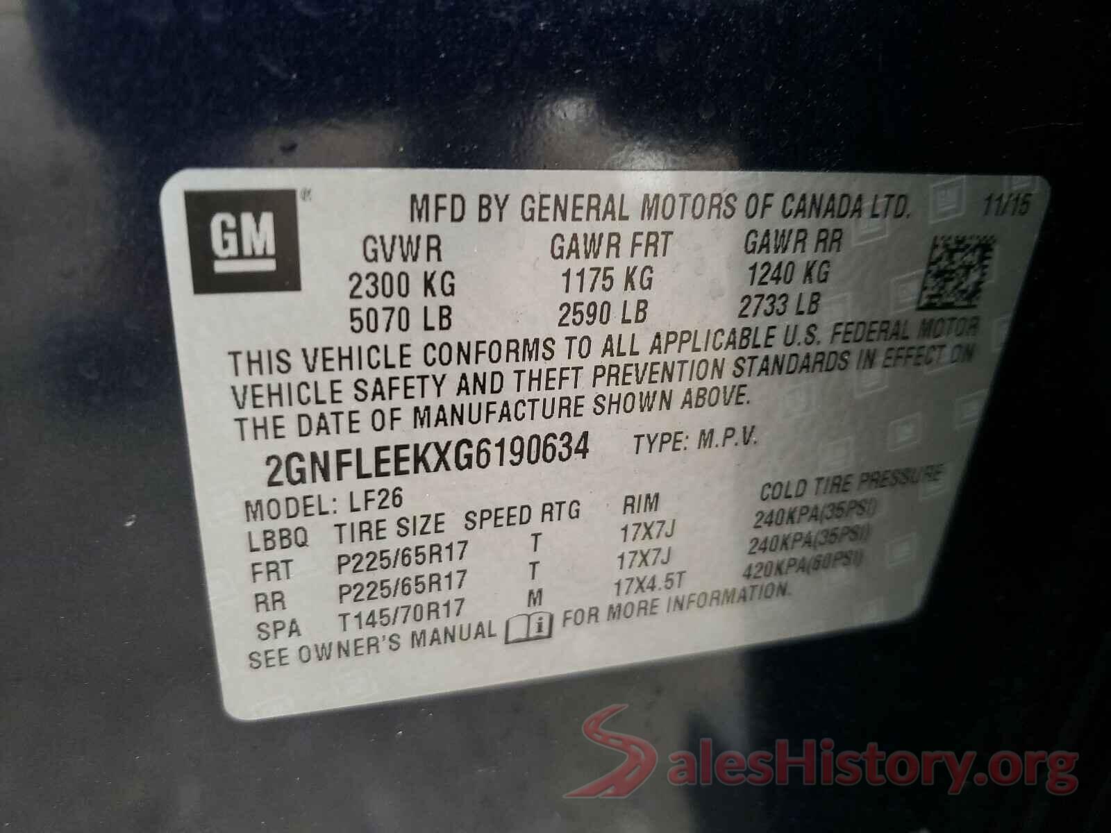 2GNFLEEKXG6190634 2016 CHEVROLET EQUINOX