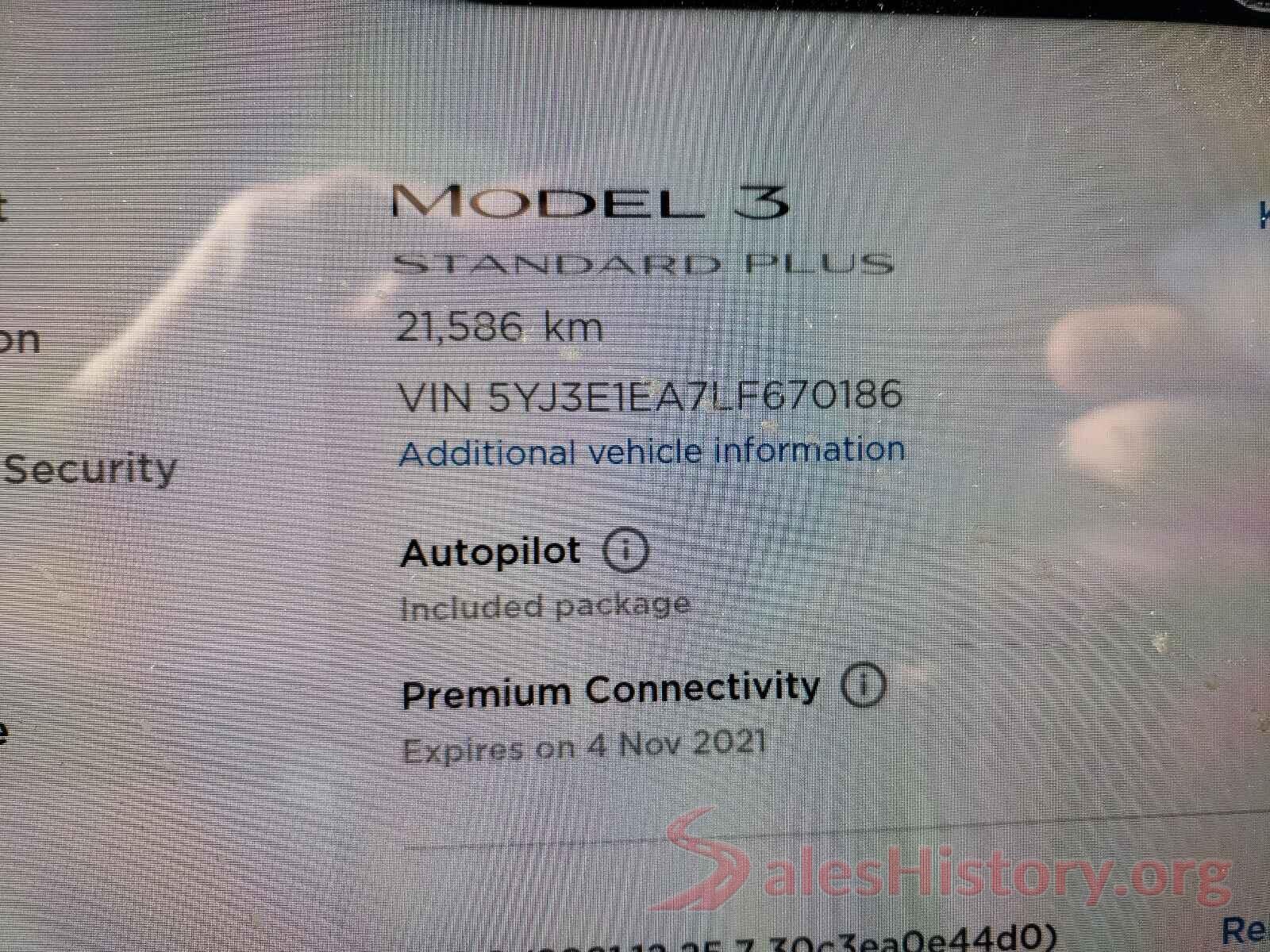 5YJ3E1EA7LF670186 2020 TESLA MODEL 3