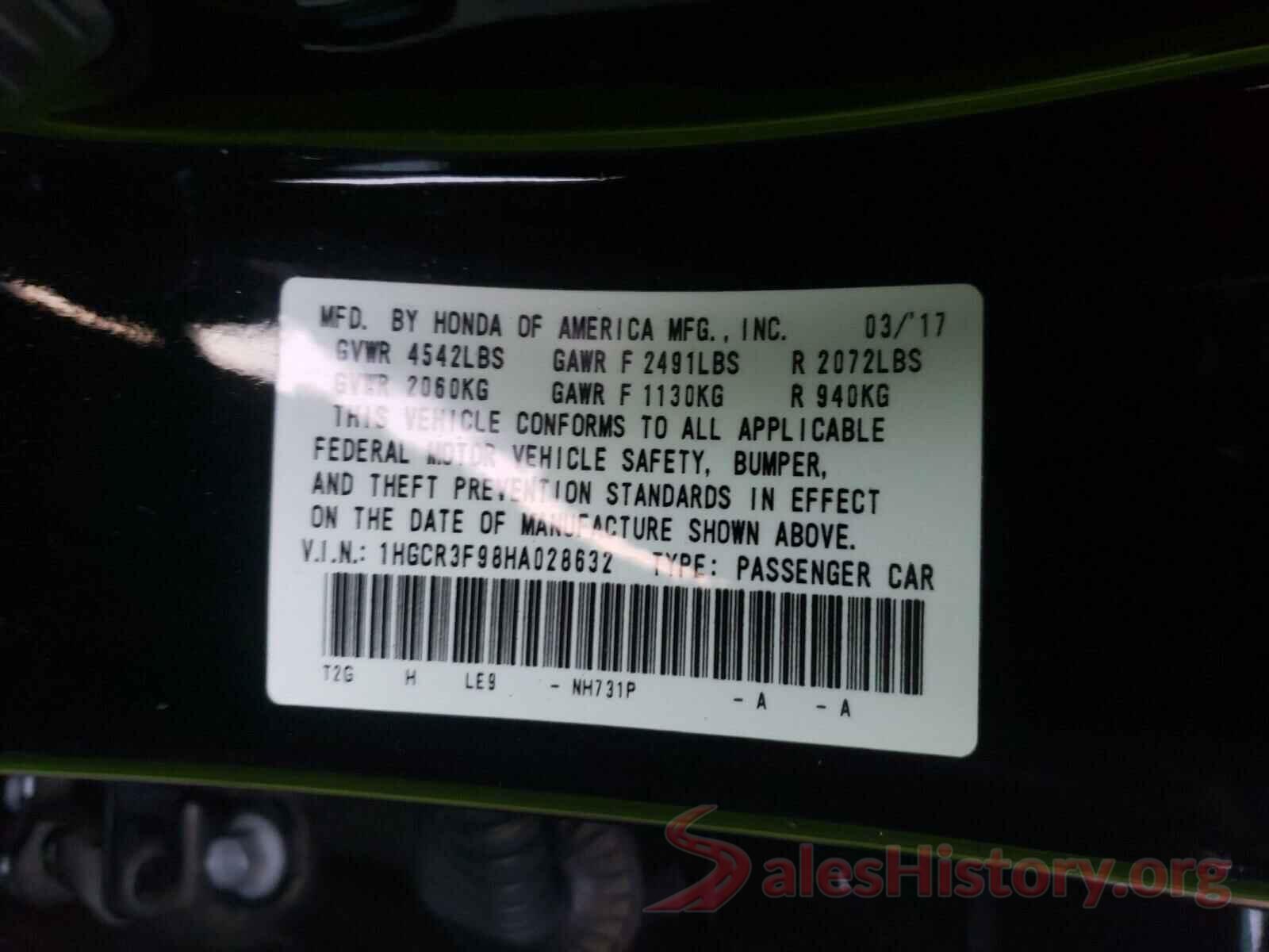 1HGCR3F98HA028632 2017 HONDA ACCORD