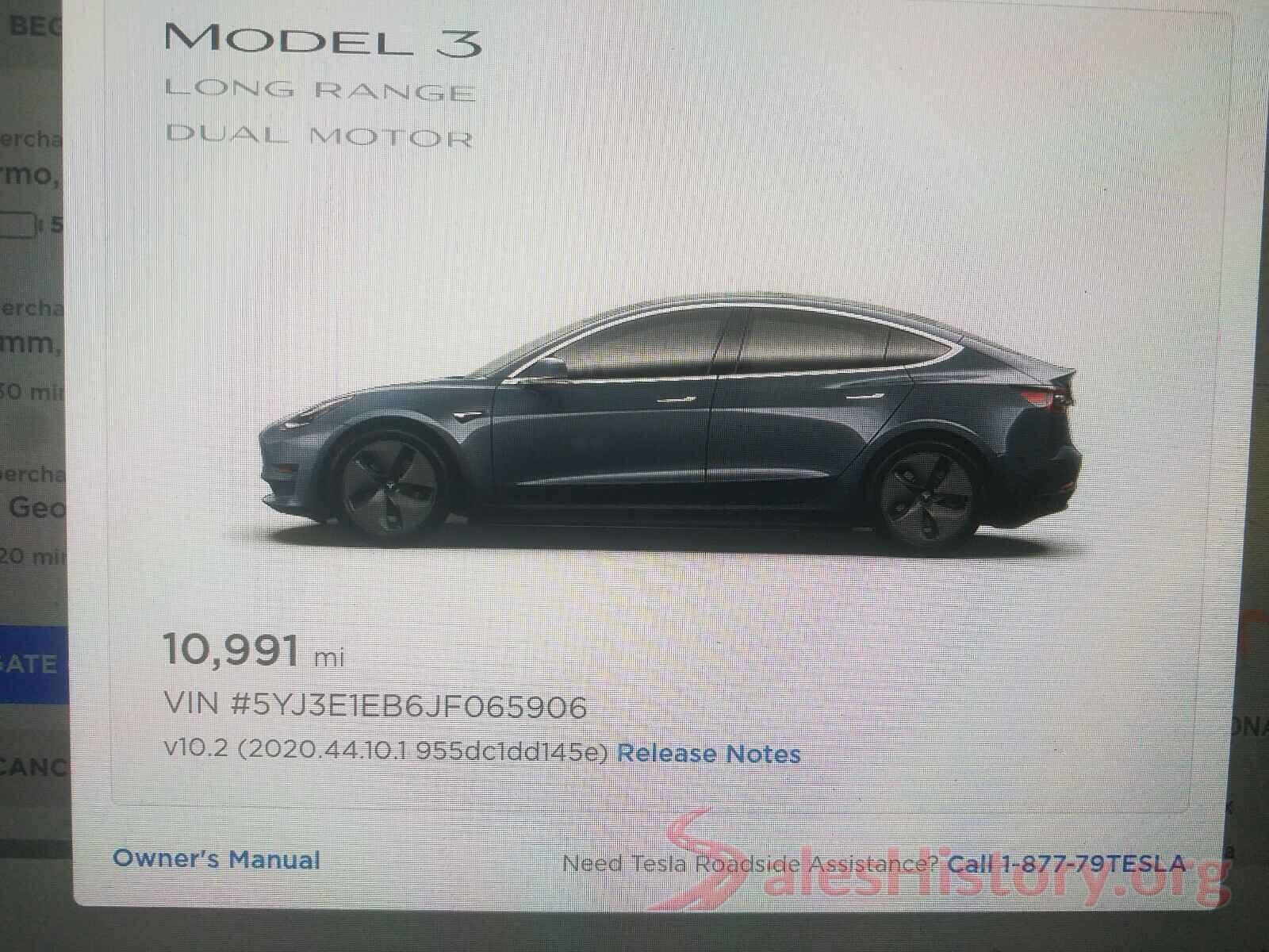 5YJ3E1EB6JF065906 2018 TESLA MODEL 3