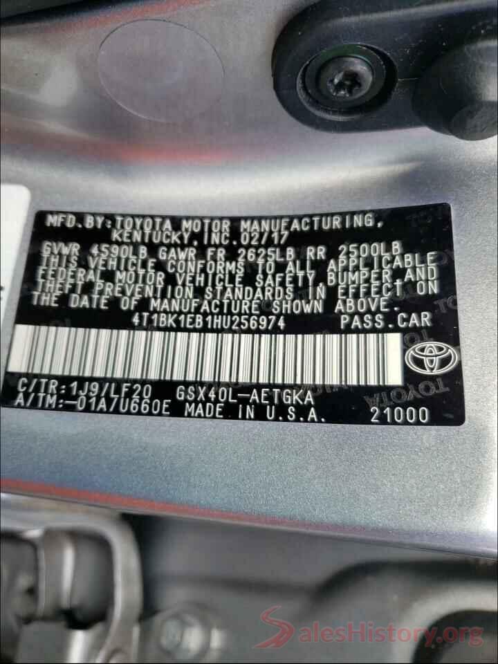 4T1BK1EB1HU256974 2017 TOYOTA AVALON