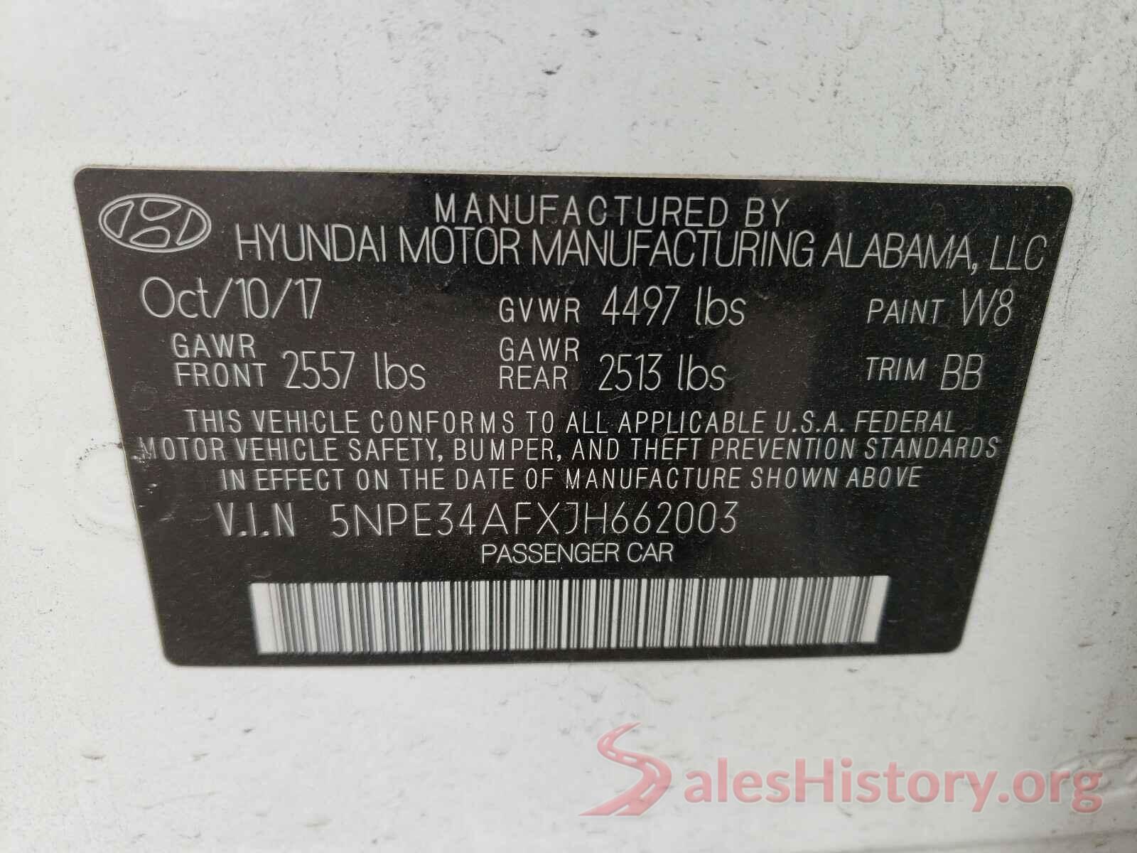 5NPE34AFXJH662003 2018 HYUNDAI SONATA