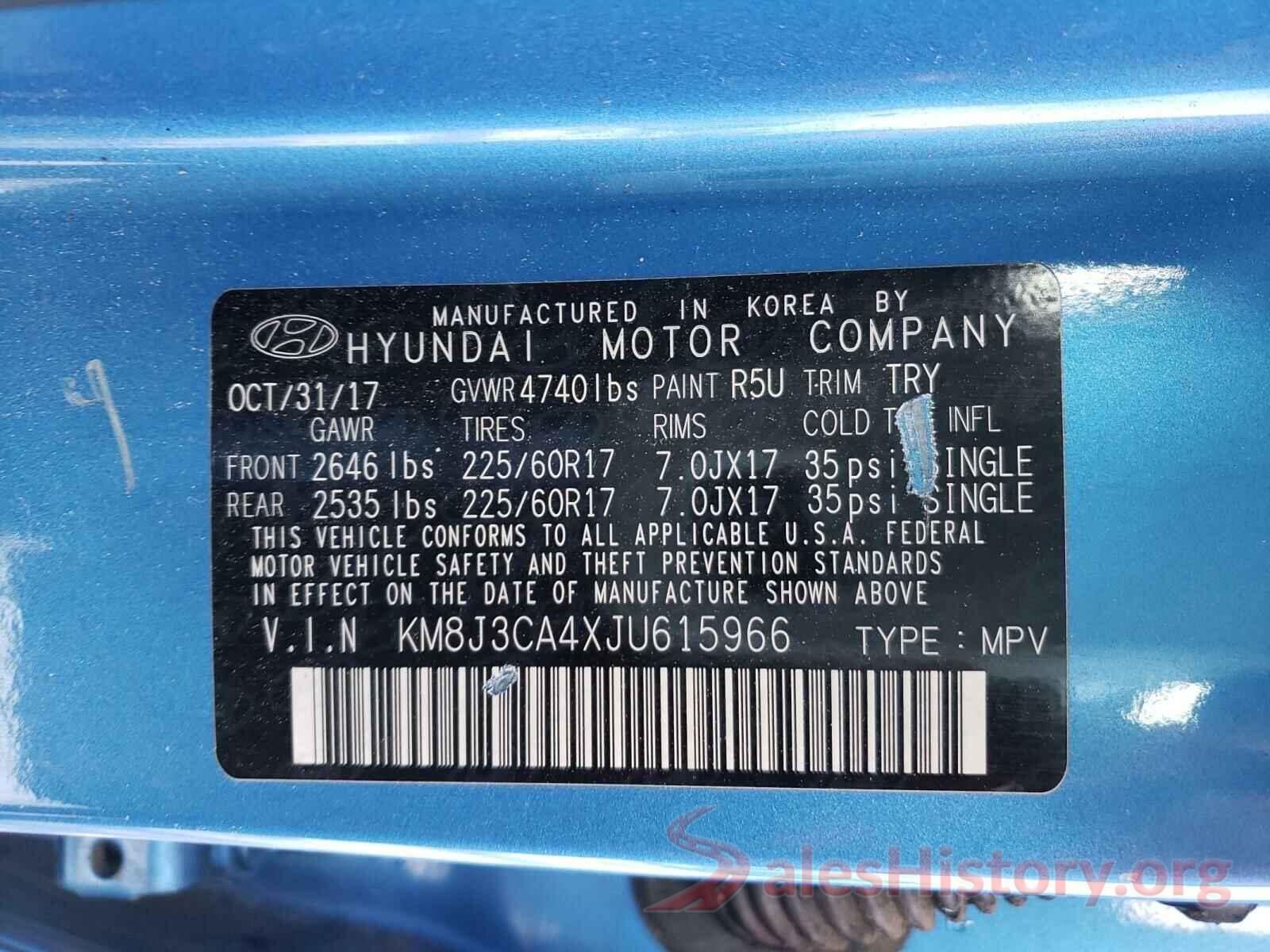 KM8J3CA4XJU615966 2018 HYUNDAI TUCSON