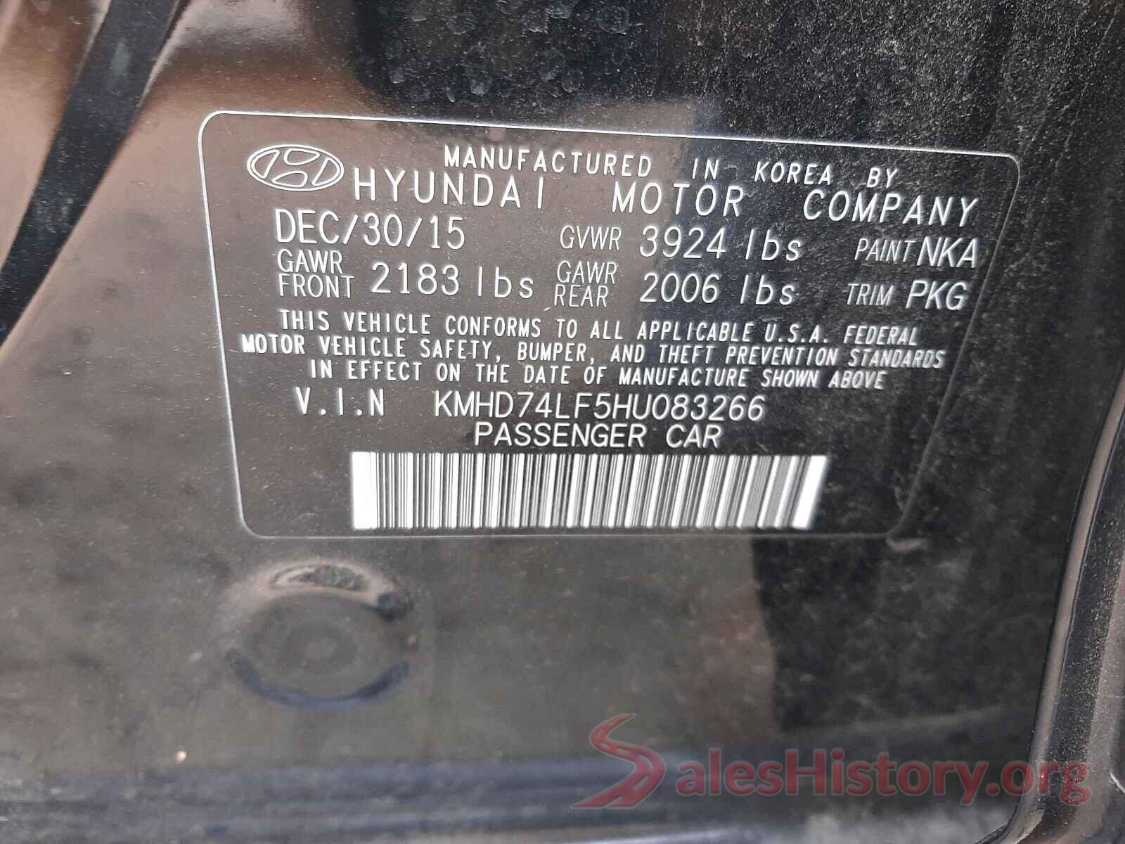 KMHD74LF5HU083266 2017 HYUNDAI ELANTRA