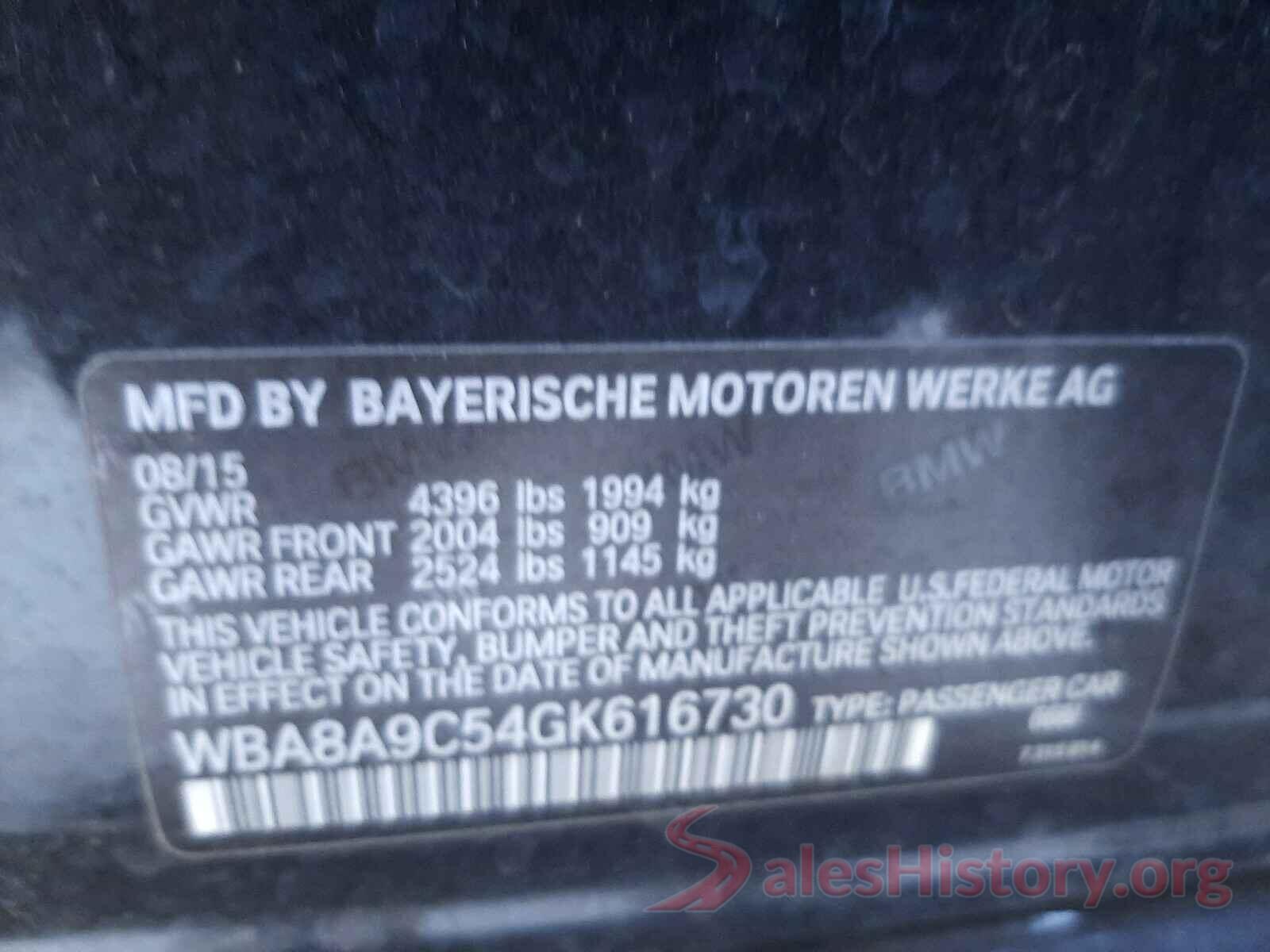 WBA8A9C54GK616730 2016 BMW 3 SERIES