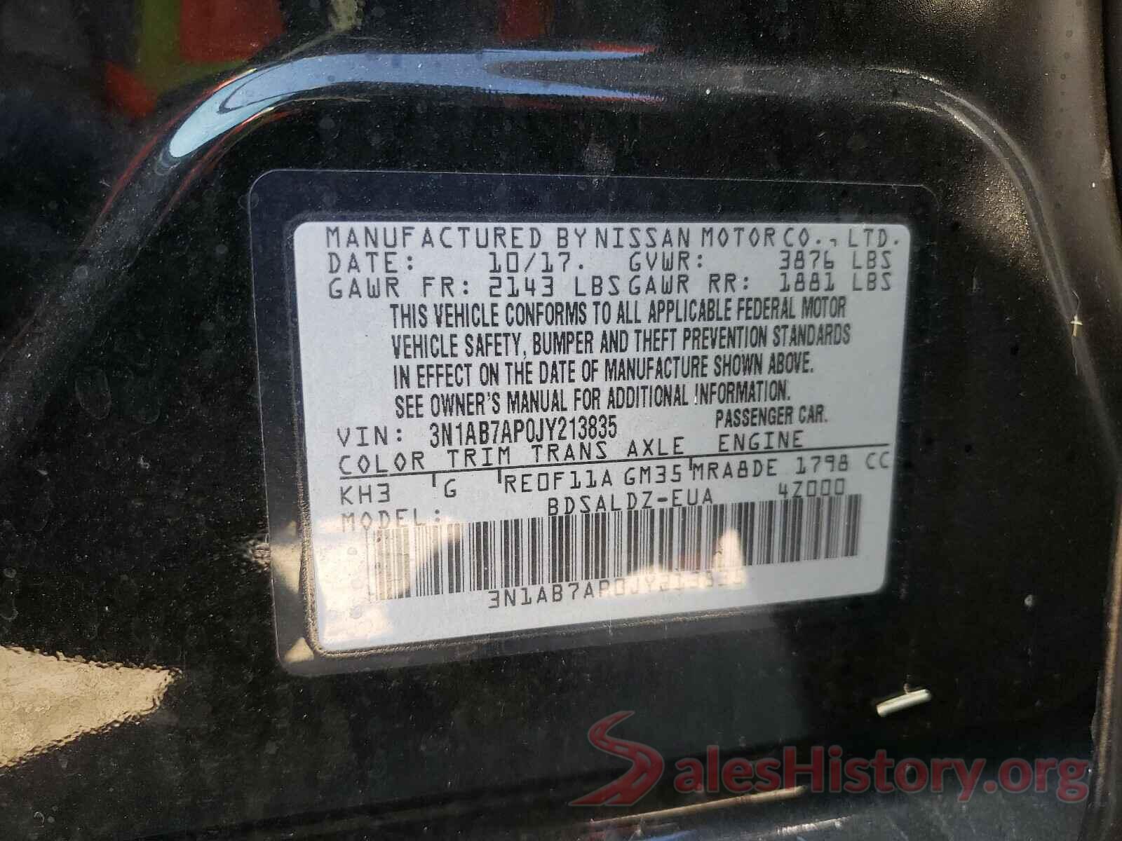 3N1AB7AP0JY213835 2018 NISSAN SENTRA