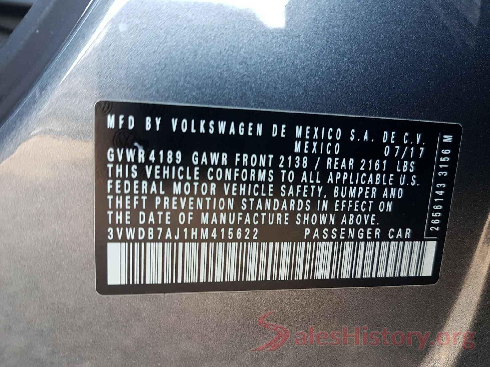 3VWDB7AJ1HM415622 2017 VOLKSWAGEN JETTA