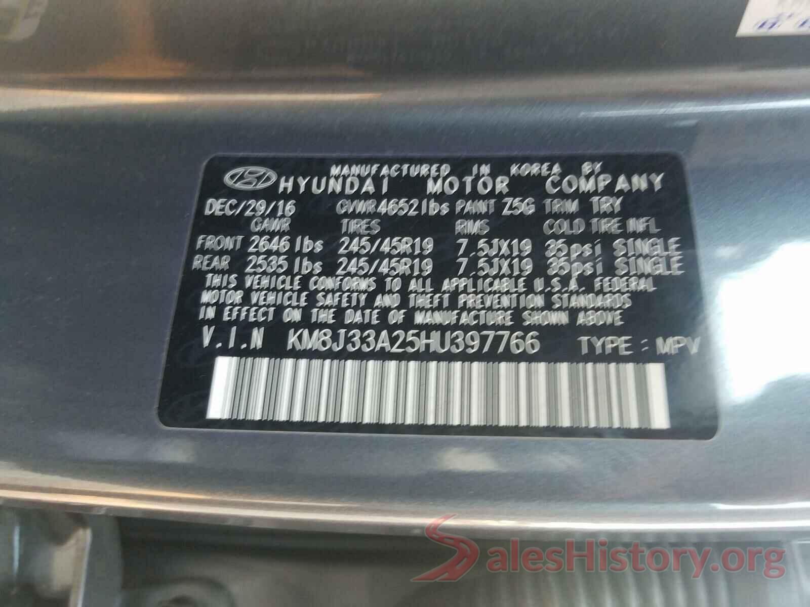 KM8J33A25HU397766 2017 HYUNDAI TUCSON