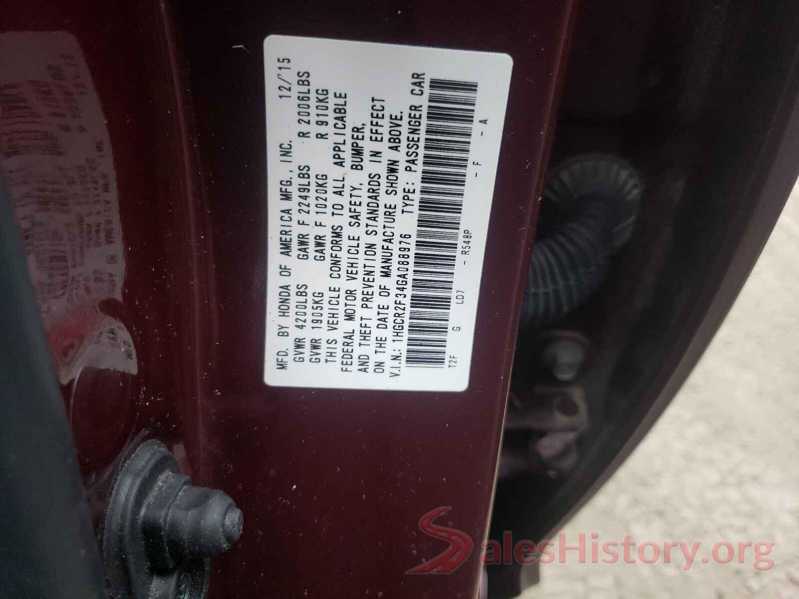 1HGCR2F34GA088976 2016 HONDA ACCORD