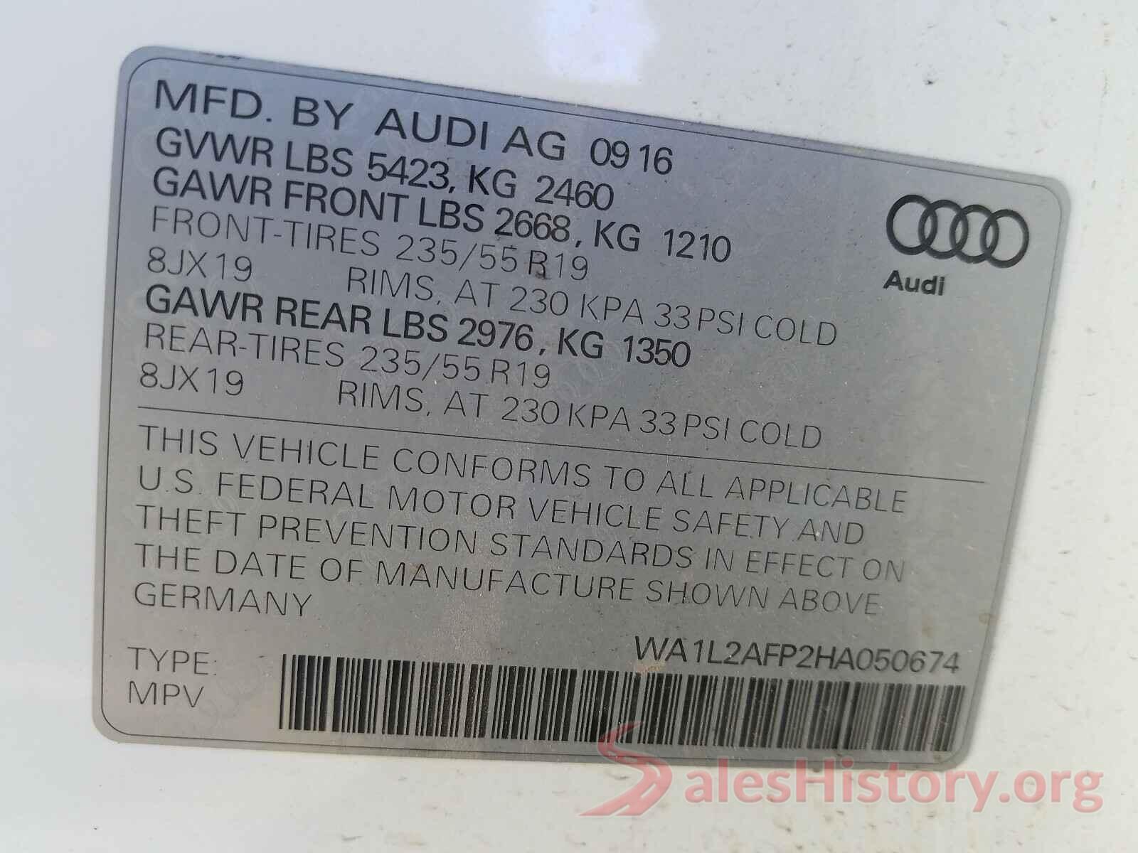 WA1L2AFP2HA050674 2017 AUDI Q5