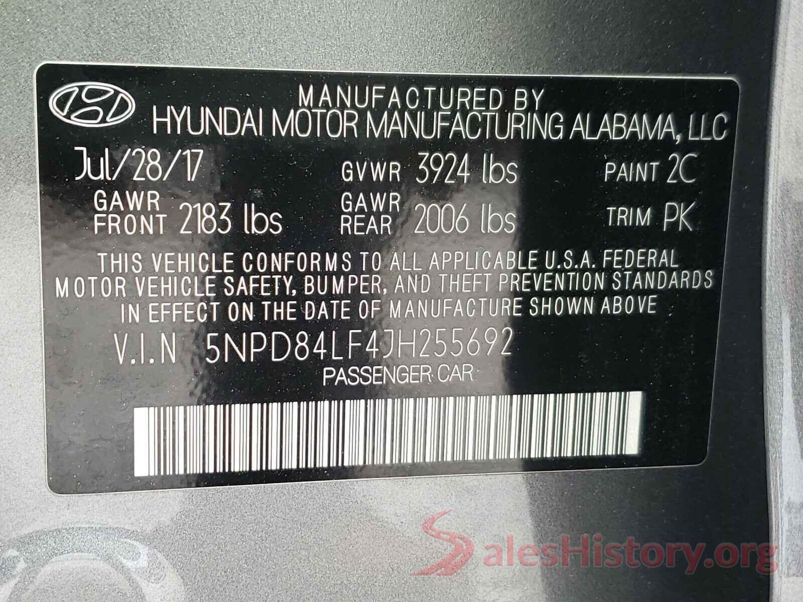 5NPD84LF4JH255692 2018 HYUNDAI ELANTRA