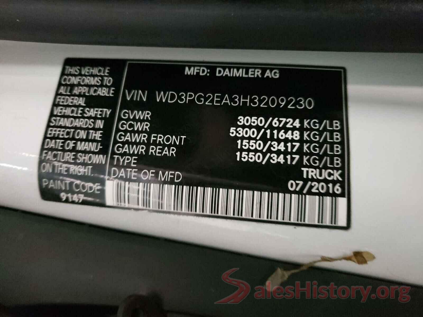 WD3PG2EA3H3209230 2017 MERCEDES-BENZ ALL OTHER