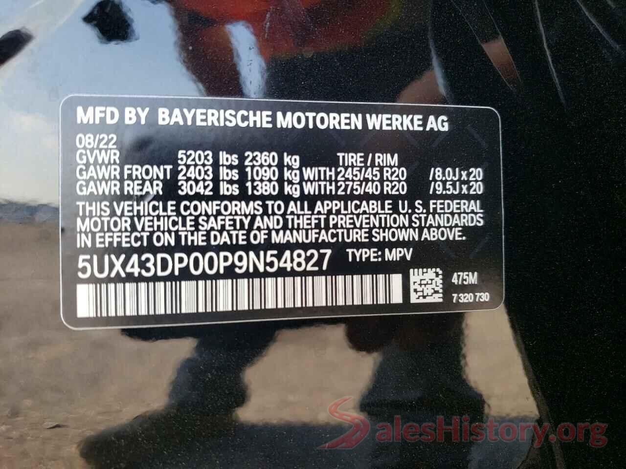 5UX43DP00P9N54827 2023 BMW X3