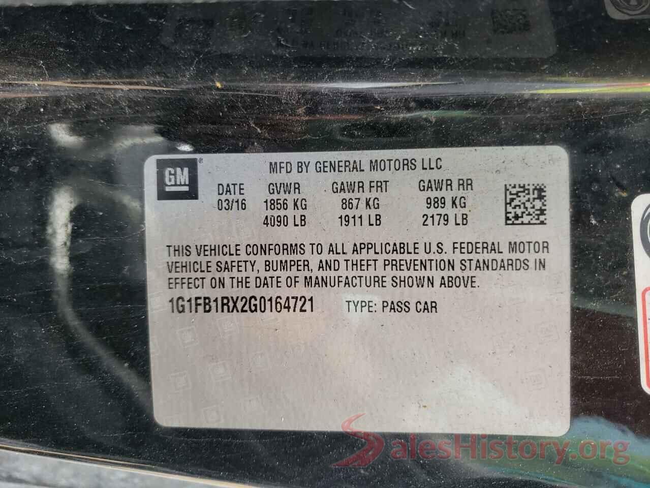 1G1FB1RX2G0164721 2016 CHEVROLET CAMARO