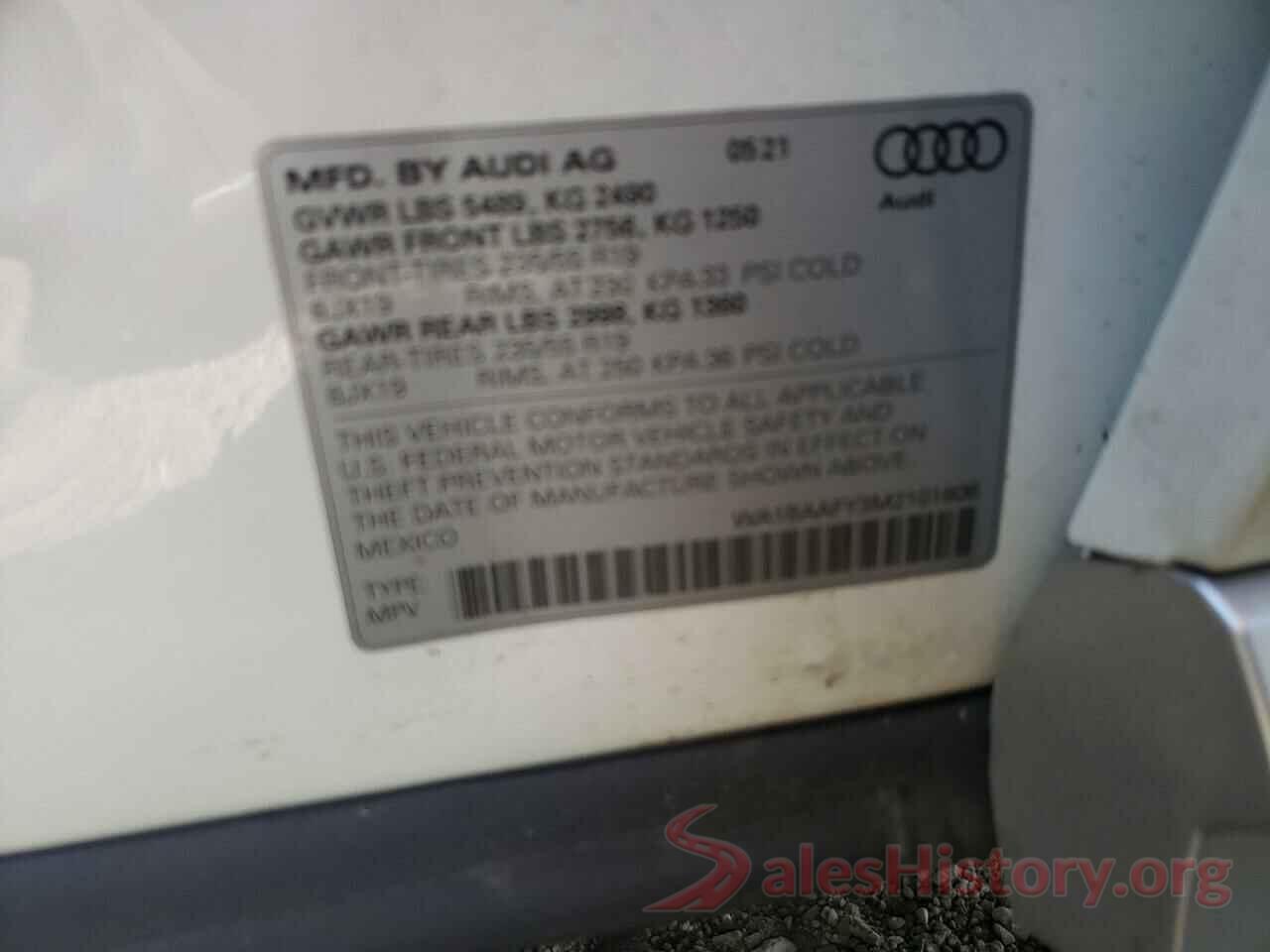 WA1BAAFY3M2101806 2021 AUDI Q5