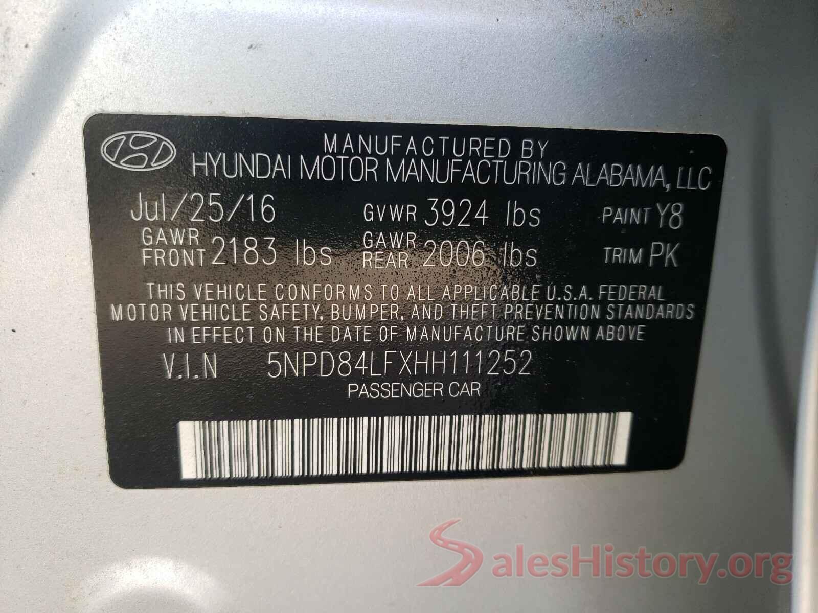 5NPD84LFXHH111252 2017 HYUNDAI ELANTRA