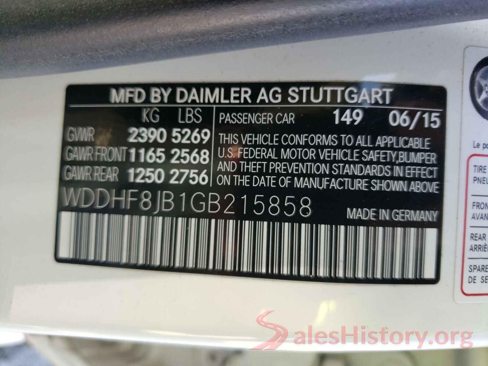 WDDHF8JB1GB215858 2016 MERCEDES-BENZ E CLASS