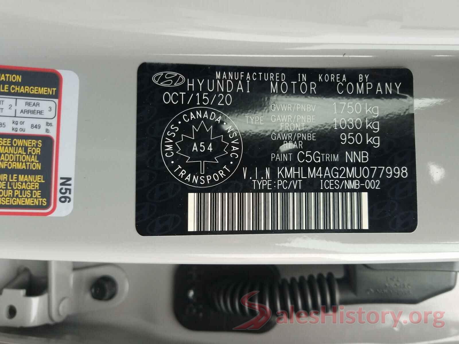 KMHLM4AG2MU077998 2021 HYUNDAI ELANTRA