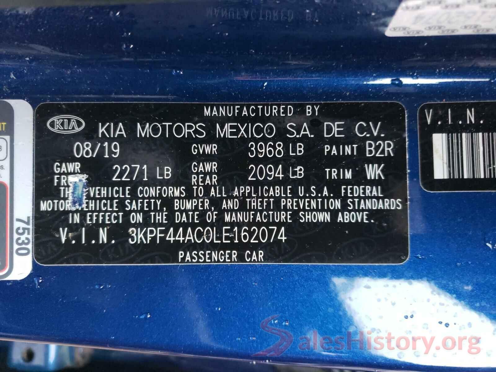 3KPF44AC0LE162074 2020 KIA FORTE