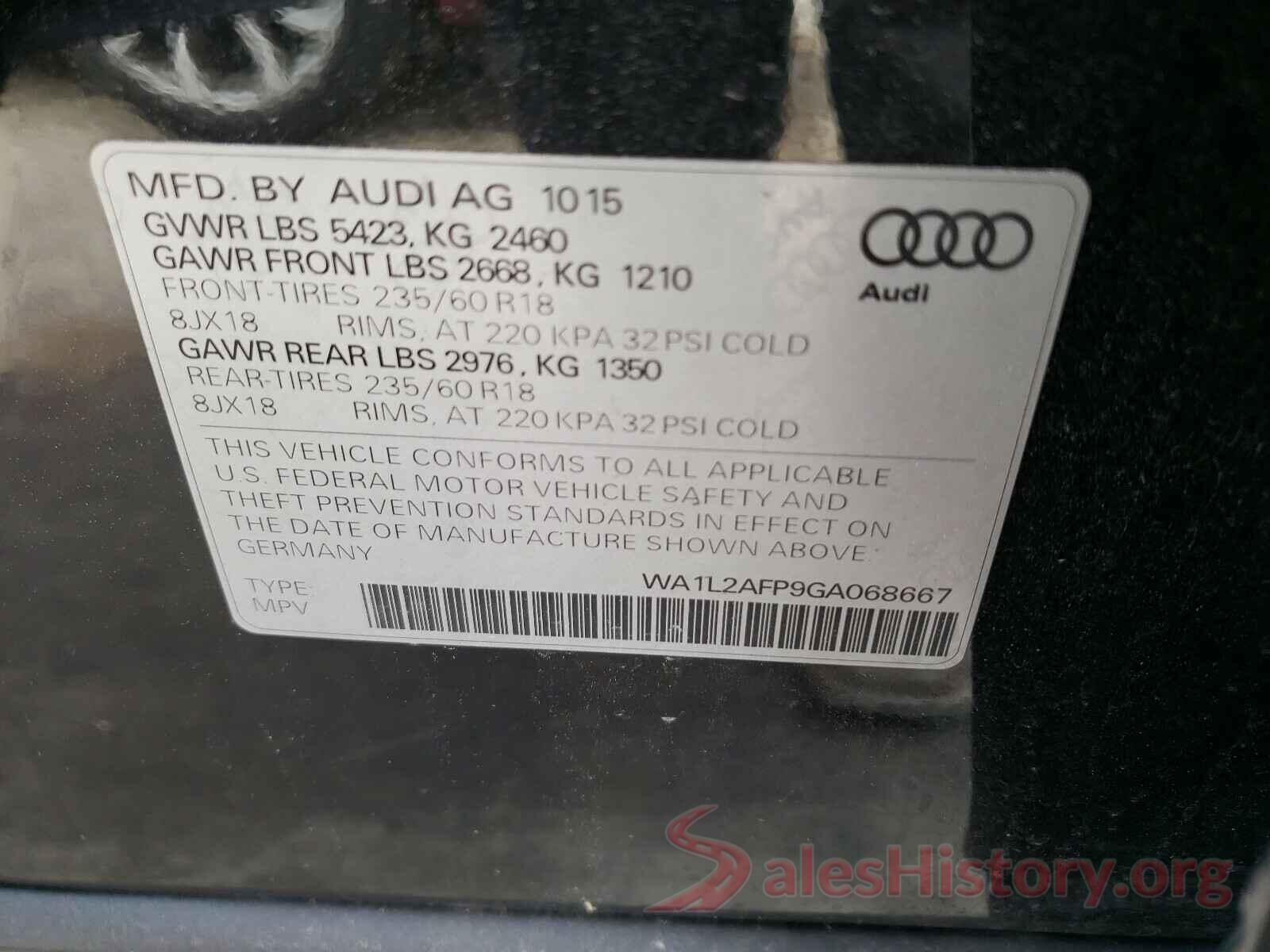 WA1L2AFP9GA068667 2016 AUDI Q5