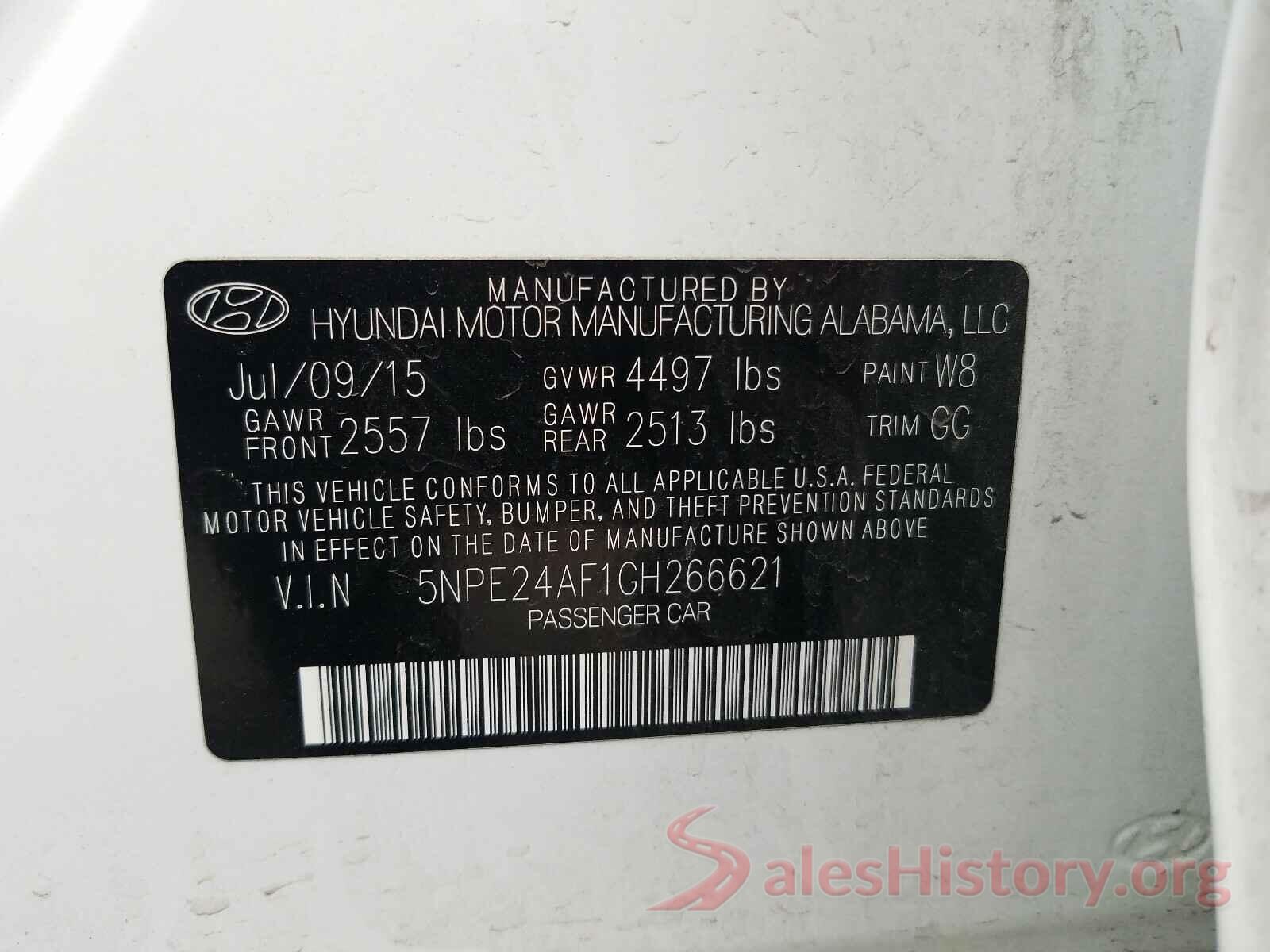 5NPE24AF1GH266621 2016 HYUNDAI SONATA