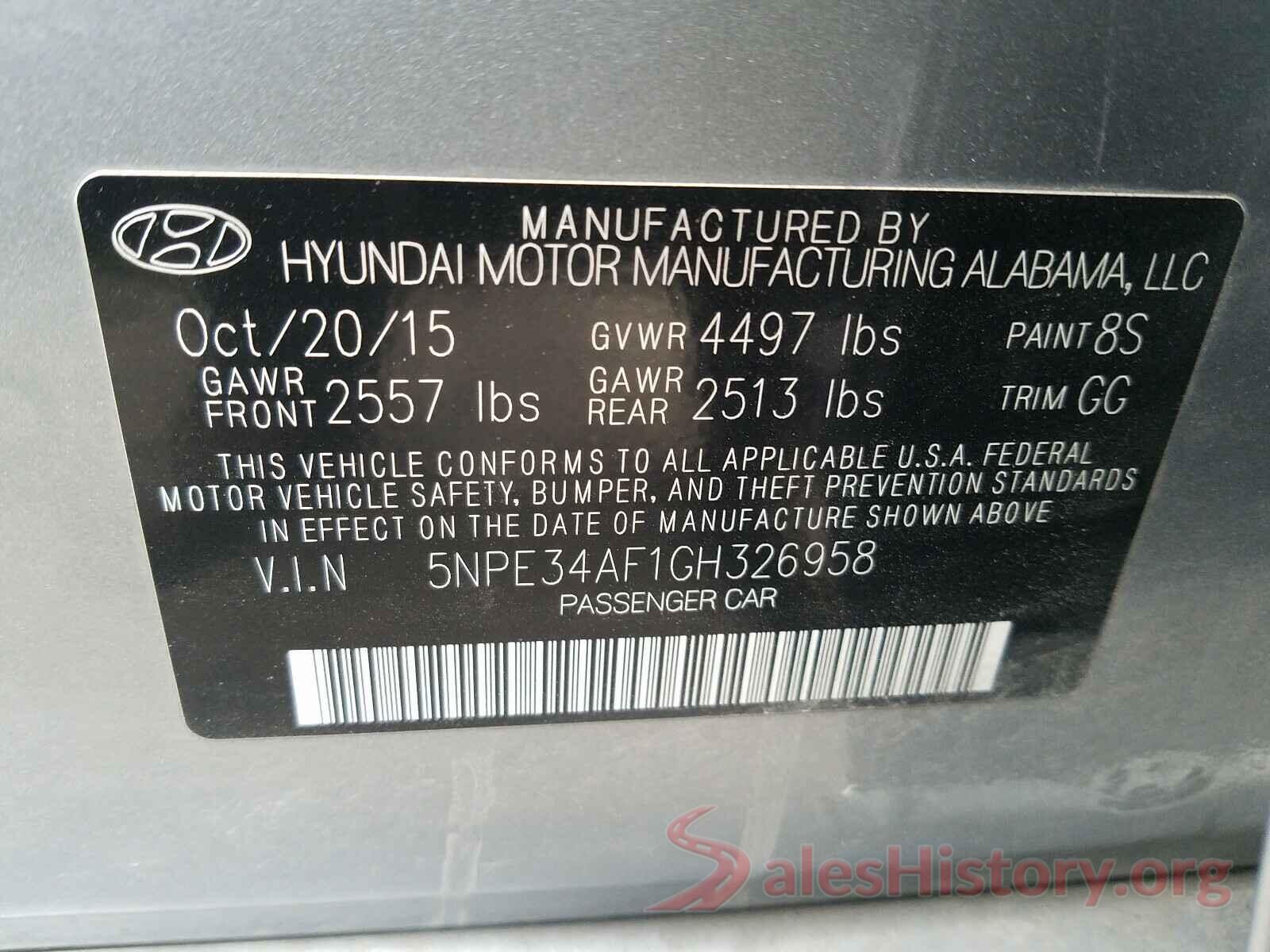 5NPE34AF1GH326958 2016 HYUNDAI SONATA