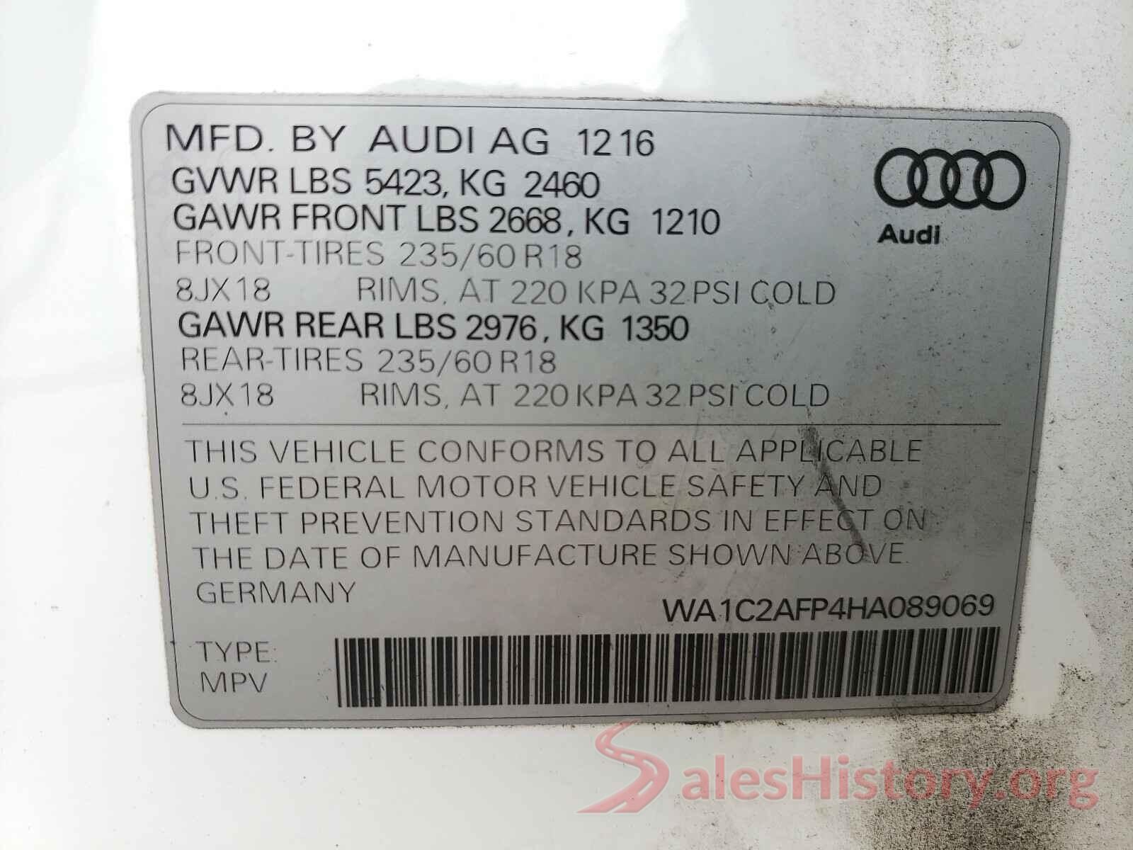 WA1C2AFP4HA089069 2017 AUDI Q5