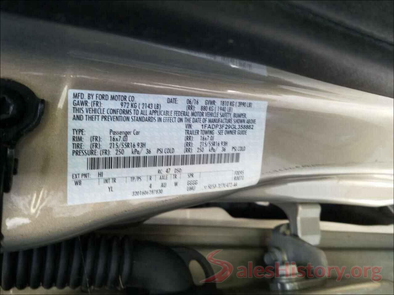 1FADP3F29GL358882 2016 FORD FOCUS