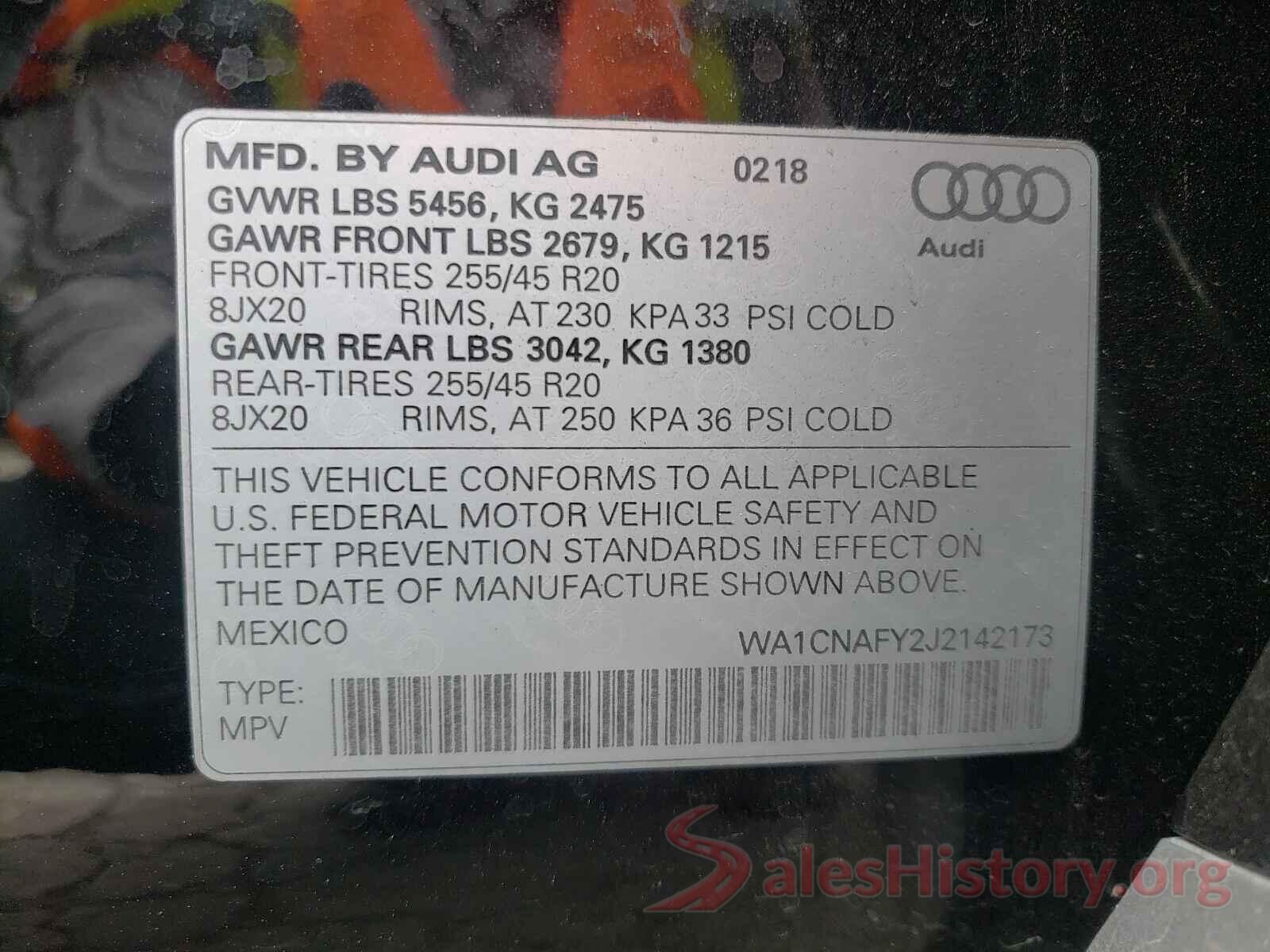 WA1CNAFY2J2142173 2018 AUDI Q5