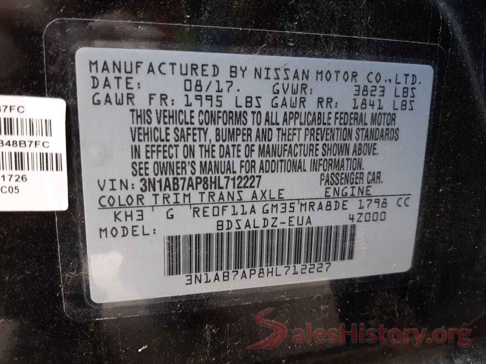 3N1AB7AP8HL712227 2017 NISSAN SENTRA