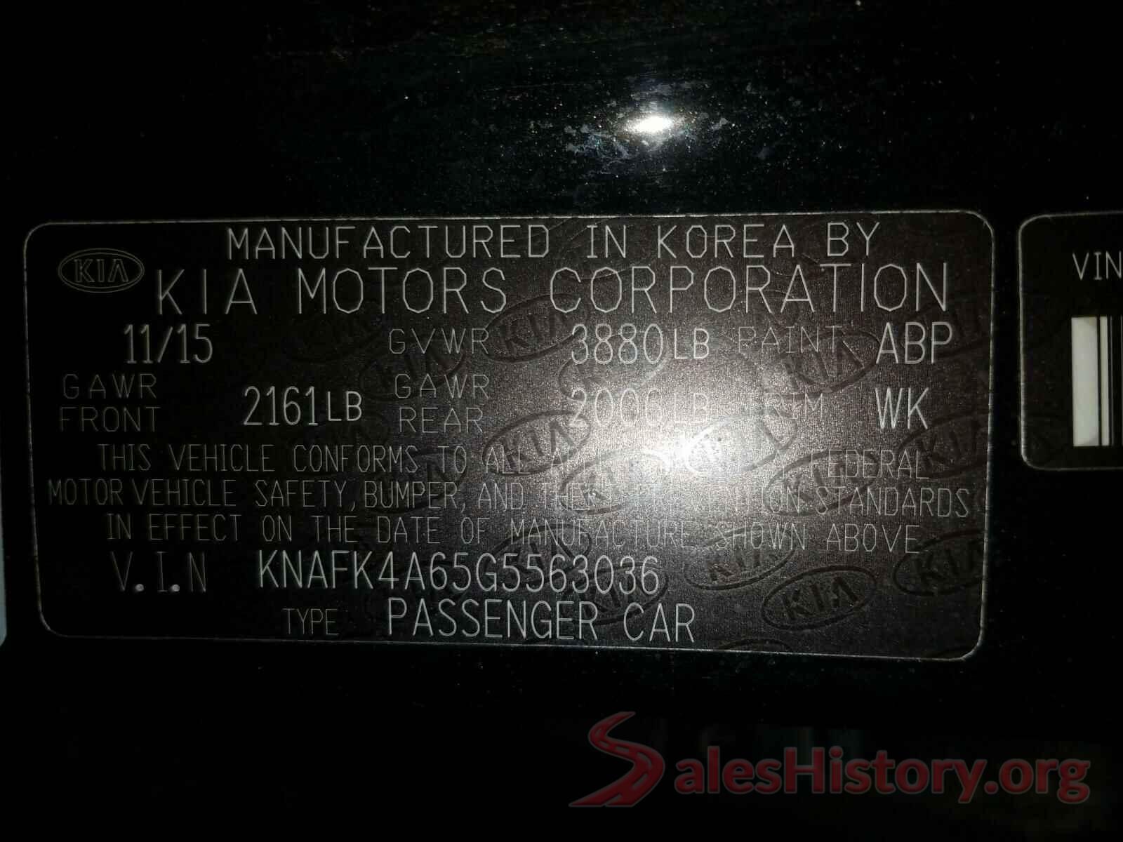 KNAFK4A65G5563036 2016 KIA FORTE