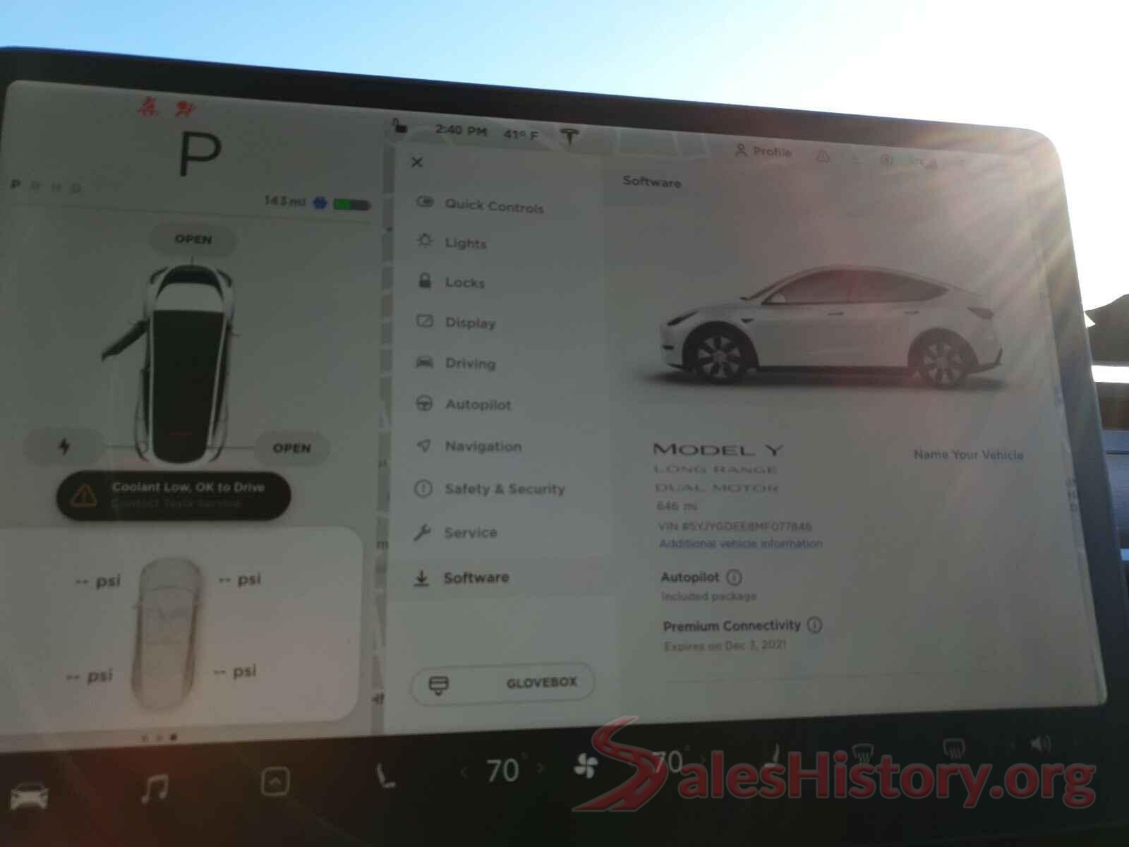 5YJYGDEE8MF077846 2021 TESLA MODEL Y