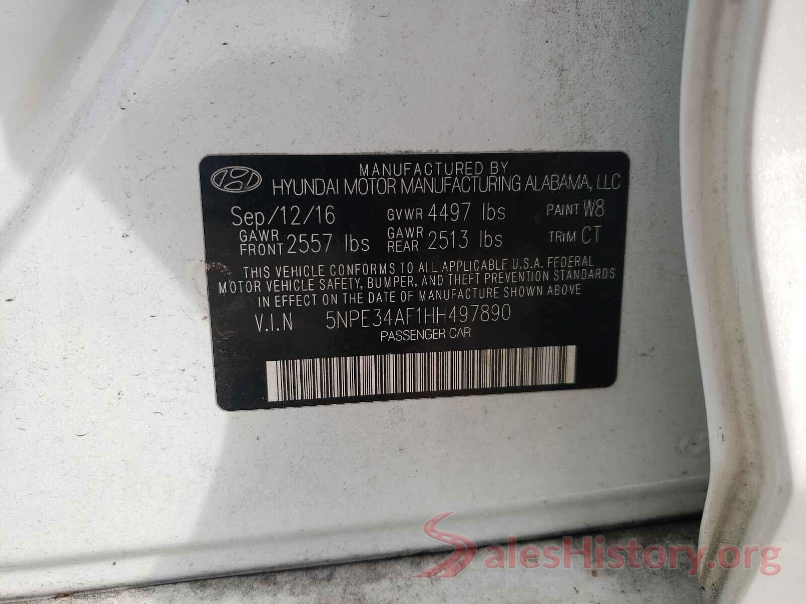 5NPE34AF1HH497890 2017 HYUNDAI SONATA