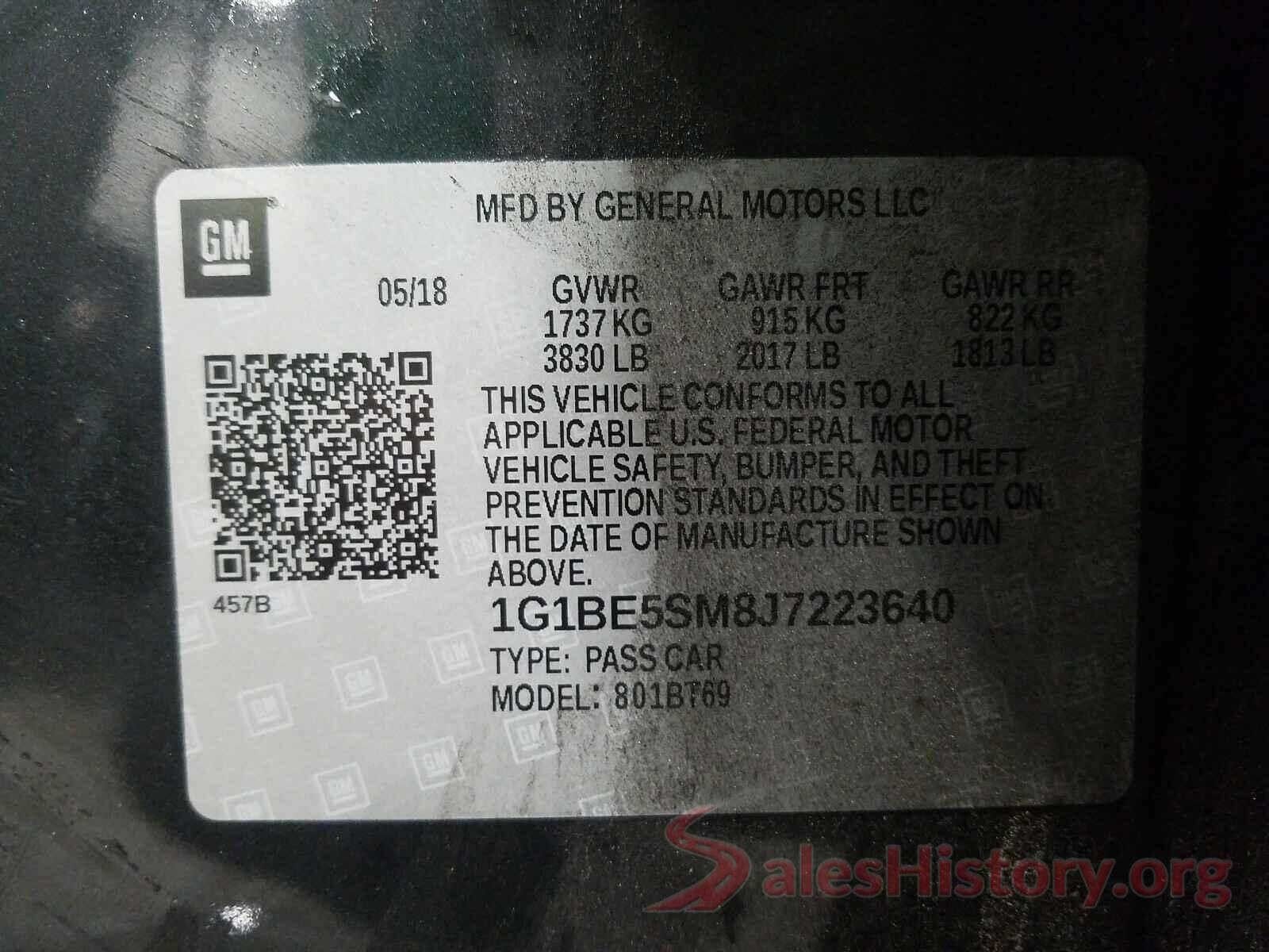 1G1BE5SM8J7223640 2018 CHEVROLET CRUZE