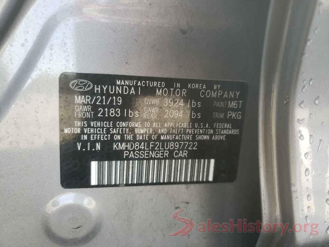 KMHD84LF2LU897722 2020 HYUNDAI ELANTRA