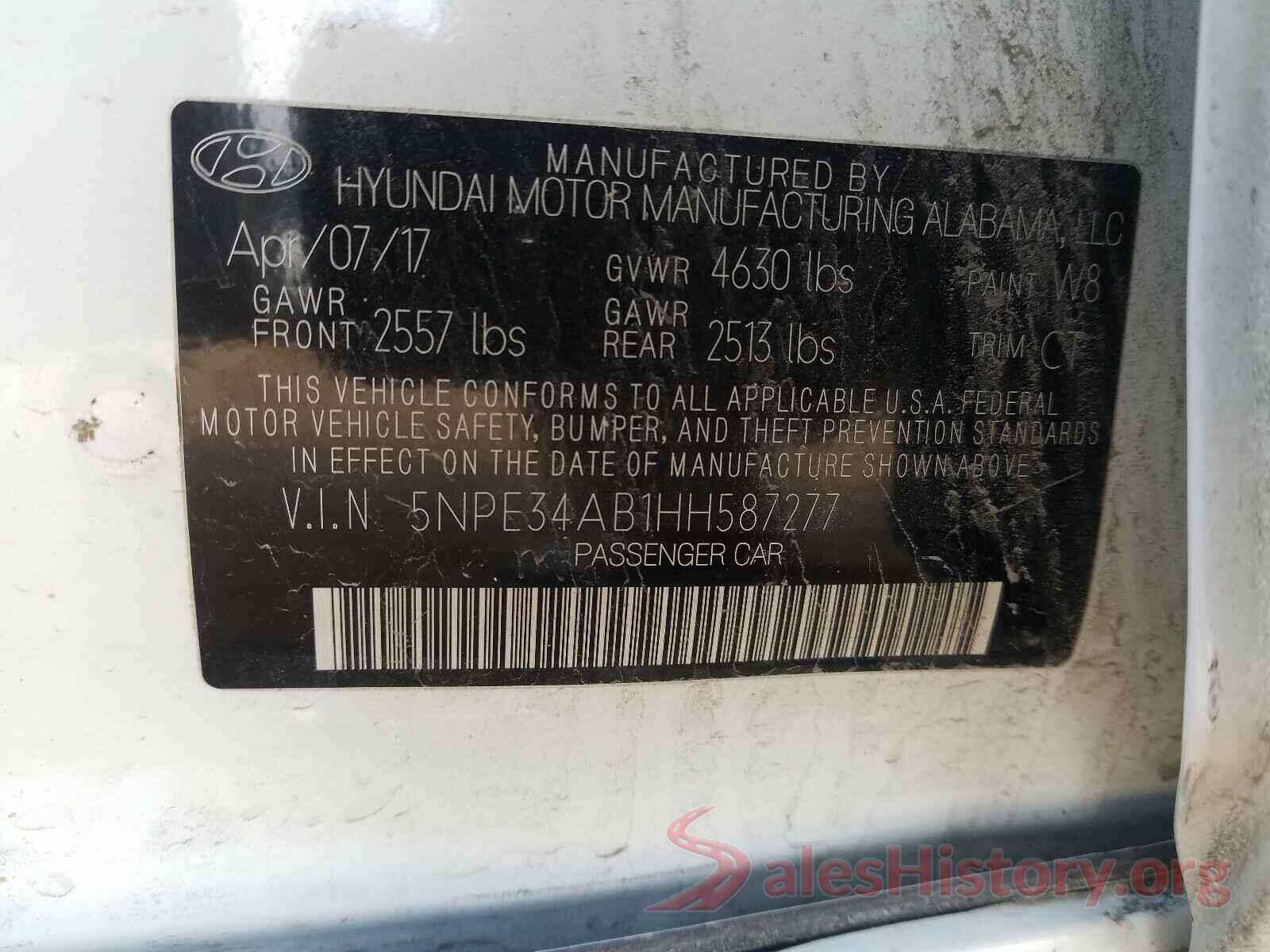 5NPE34AB1HH587277 2017 HYUNDAI SONATA